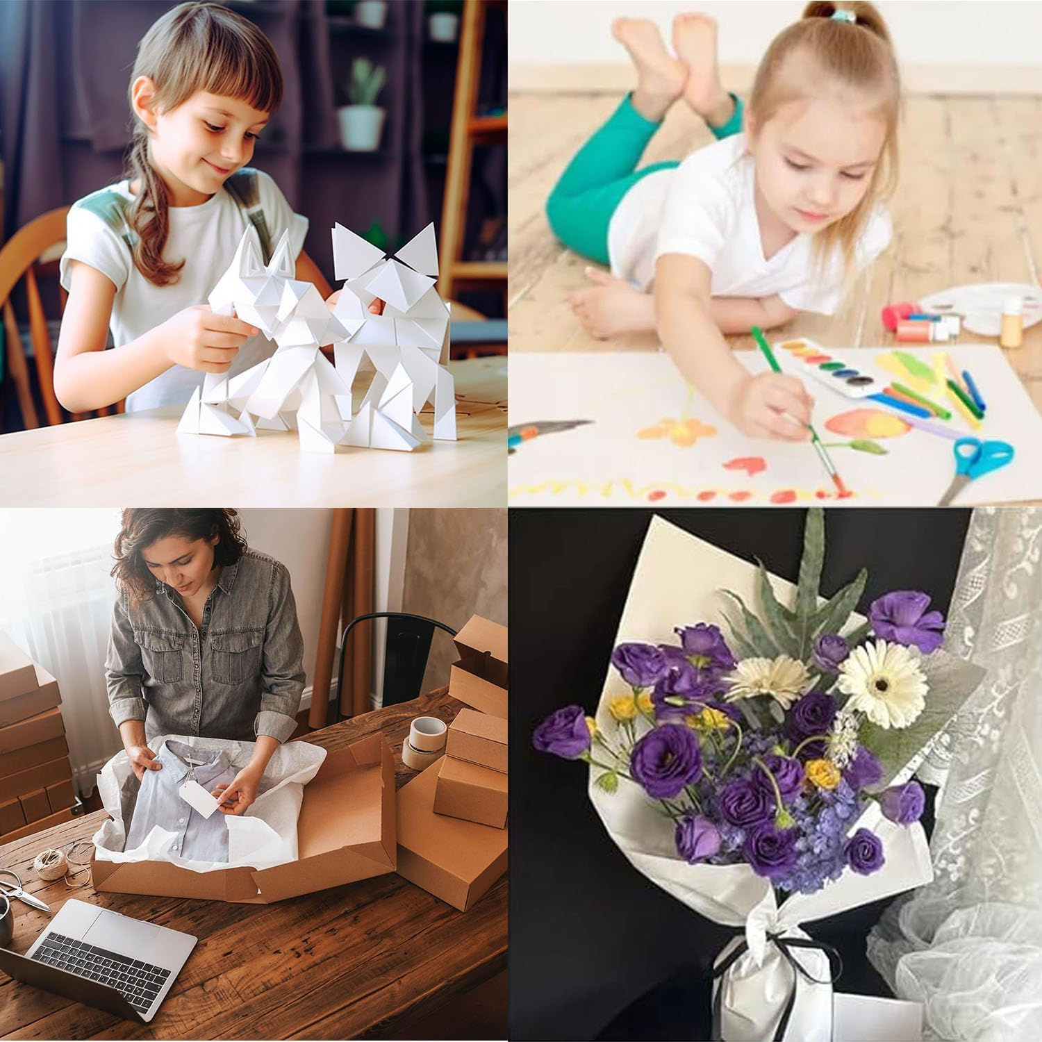 Paifeancodill Packing Paper Sheets for Moving, 100 Sheets Newsprint Paper, Newsprint Packing Paper for Transportation Wrapping Fill Moving Boxes Protect Fragile Items, Archival Tissue Paper (39*54Cm) image number 5