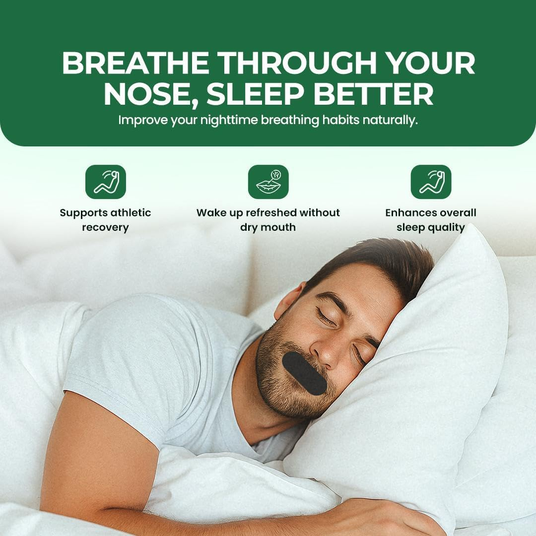 Mouth Tape for Sleeping 40 Pieces Snoring Aids for Men Women Helps Stop Snoring and Develops Nasal Breathing Habits Mouth Strips for Sleeping Reduce Snoring Improve Sleep Quality image number 5