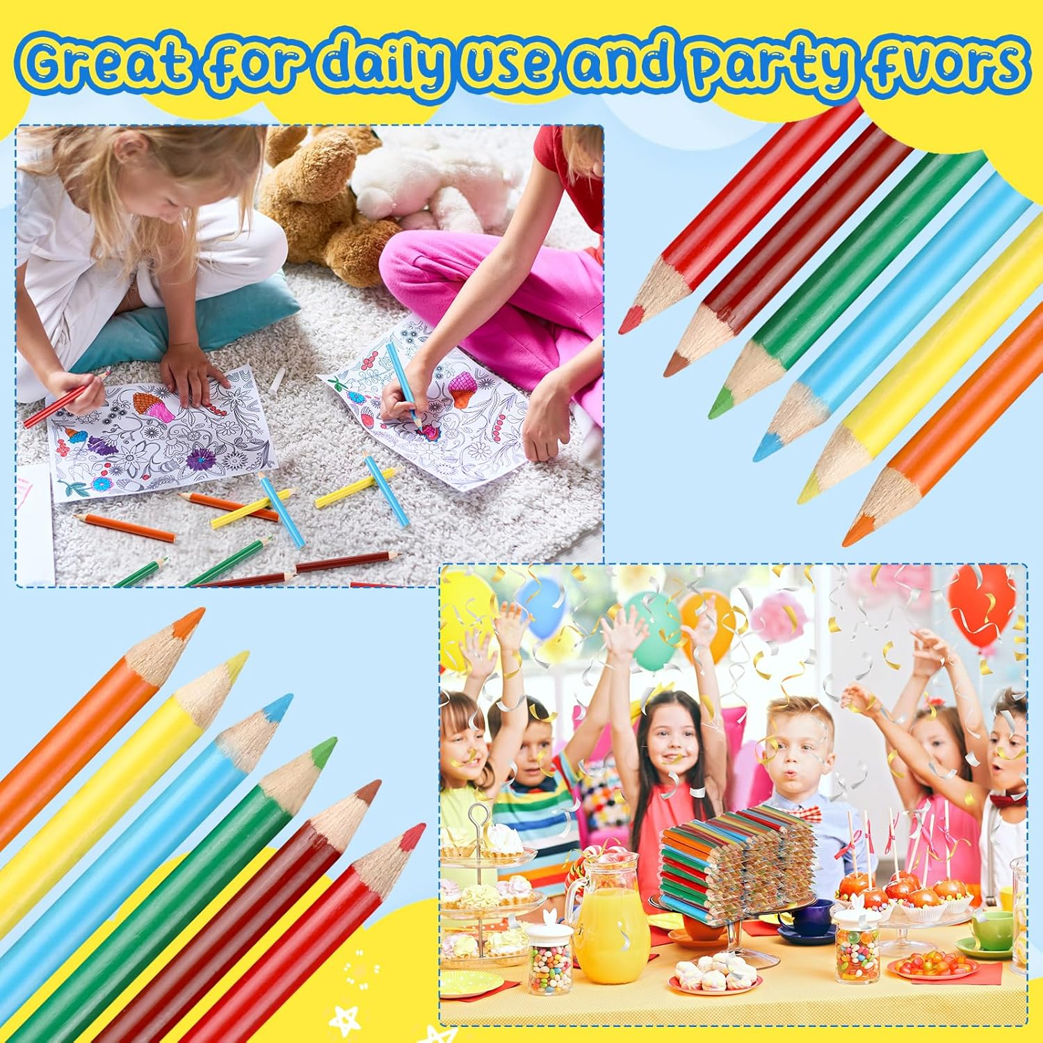 Cholemy 20 Sets Mini Colored Pencils 3.5 Inch Portable Short Color Pencil Bulk Coloring Pencils Pre Sharpened Drawing Colored Pencil for Kids Children Painting Classroom, 6 Assorted Colors