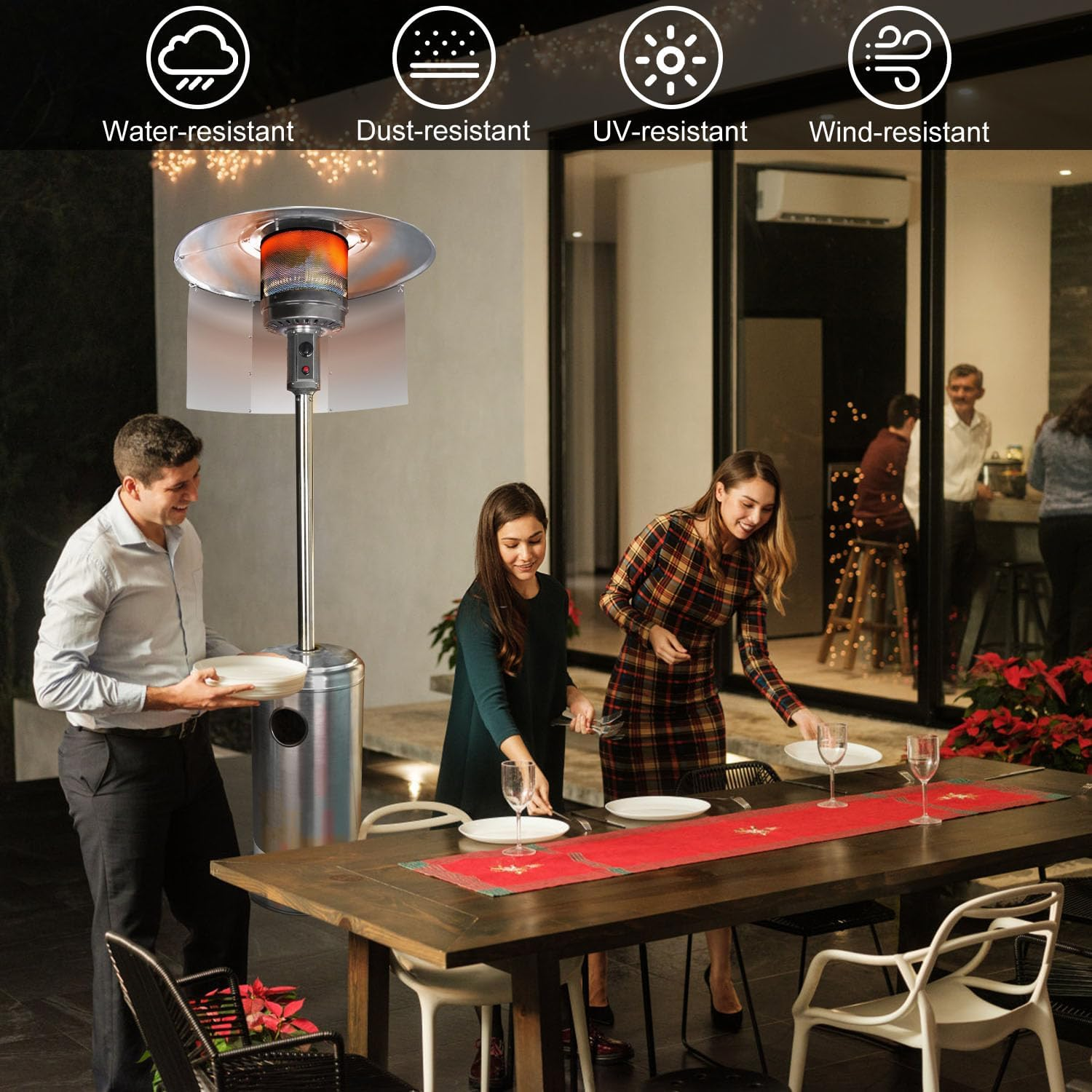 Upgraded Patio Heater Reflector Shield (3 Panels), 15" Height Heat Focusing Reflector for round Natural Gas Propane Heaters for Extra Heat Reflecting Power Heating Reflector for Directional Heating image number 5