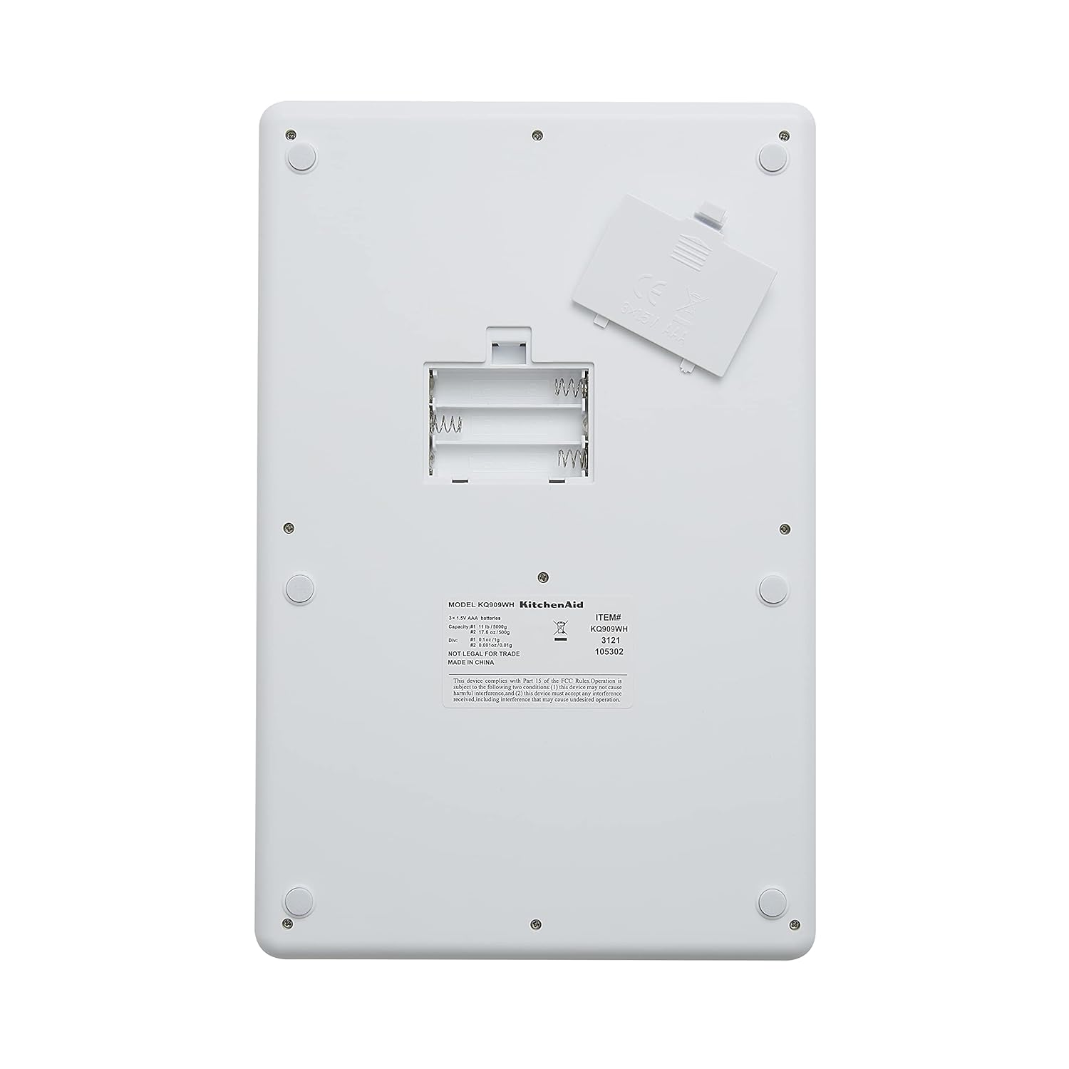 Kitchenaid KQ909 Dual Platform Digital Kitchen and Food Scale, 11 Pound Capacity and Precision 16Oz Capacity, White with Stainless Steel image number 5