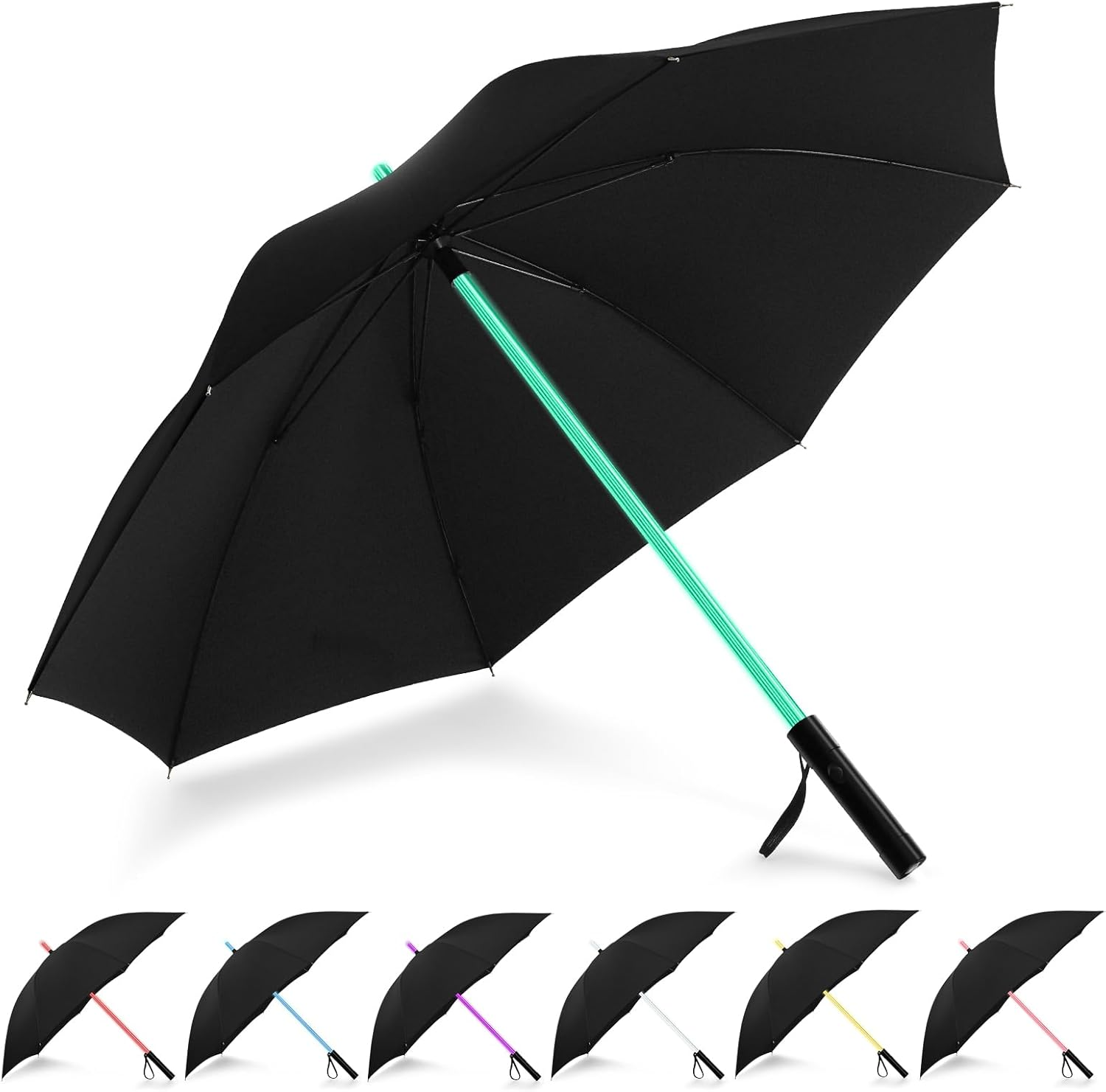 BESTKEE Lightsaber Umbrella LED Laser Sword Light up Golf Umbrellas 7 Color Changing on the Shaft/Built in Torch at Bottom image number 5