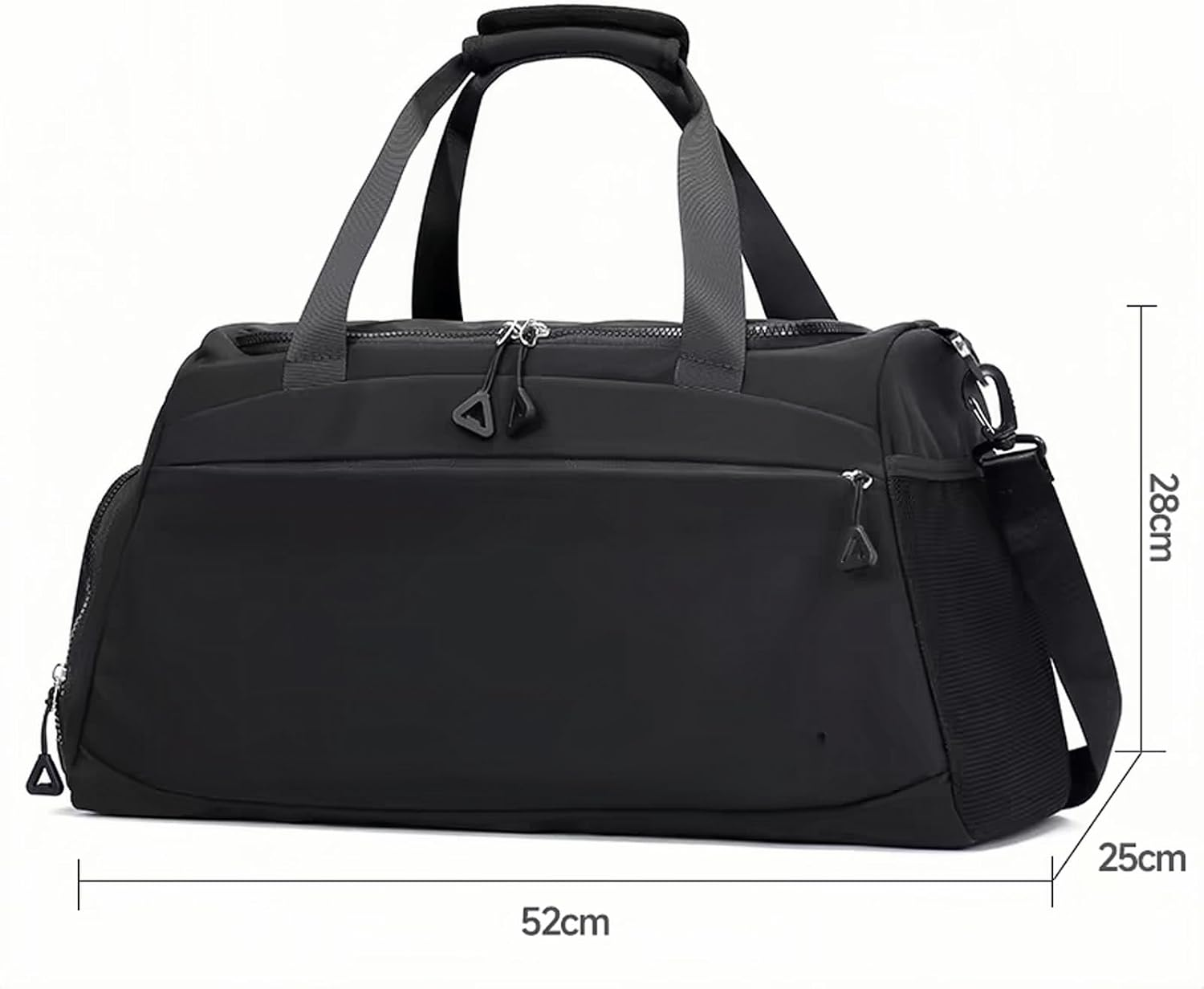 Gym Bag for Men and Women with Shoes Compartment - 3 in 1 Sports Duffle Bag Travel Backpack Weekender Overnight Bag with Multiple Pockets (Black) image number 2