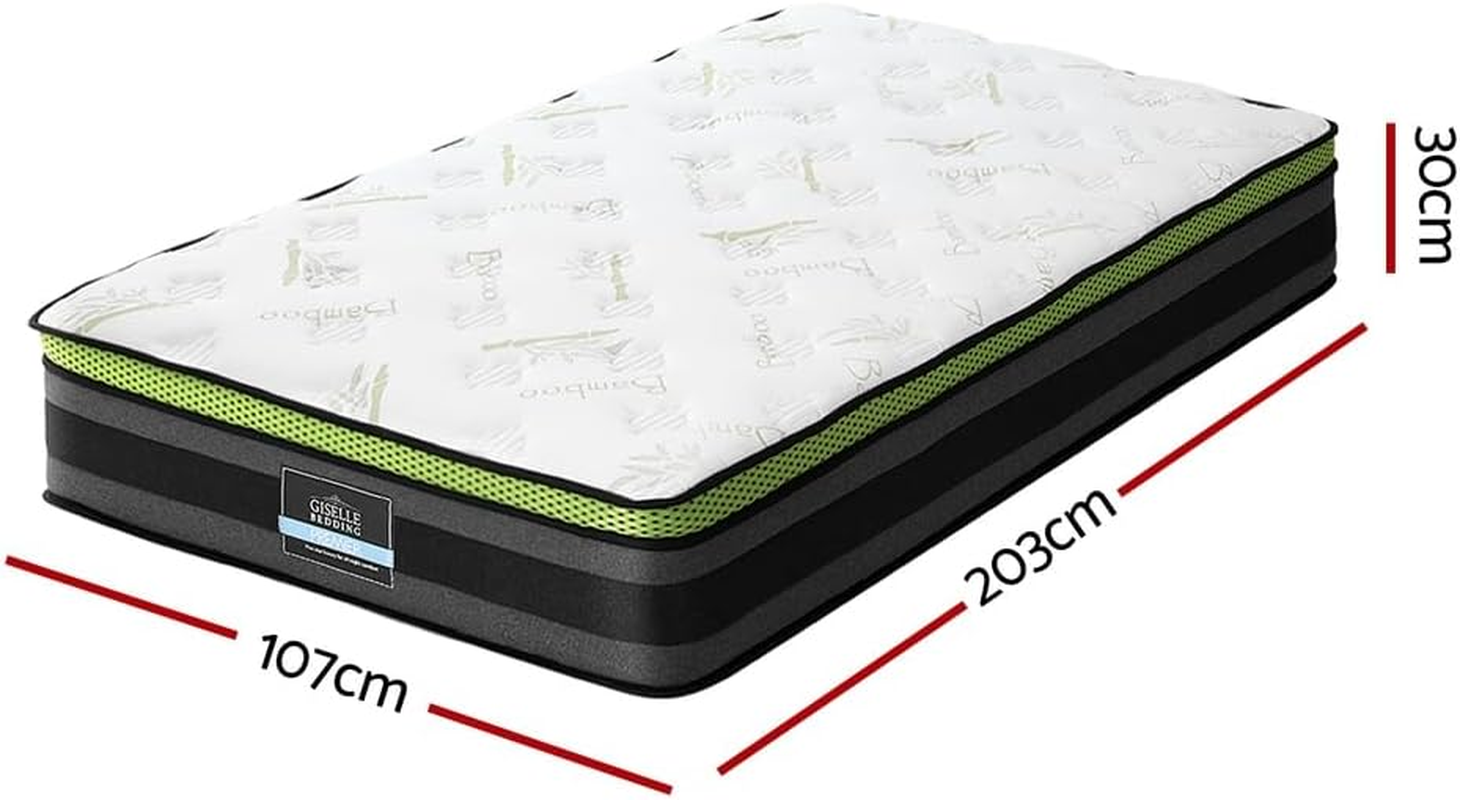 Giselle Mattress Pocket Spring Gel Foam Bed Euro Top Medium Firm 30Cm KS image number 6