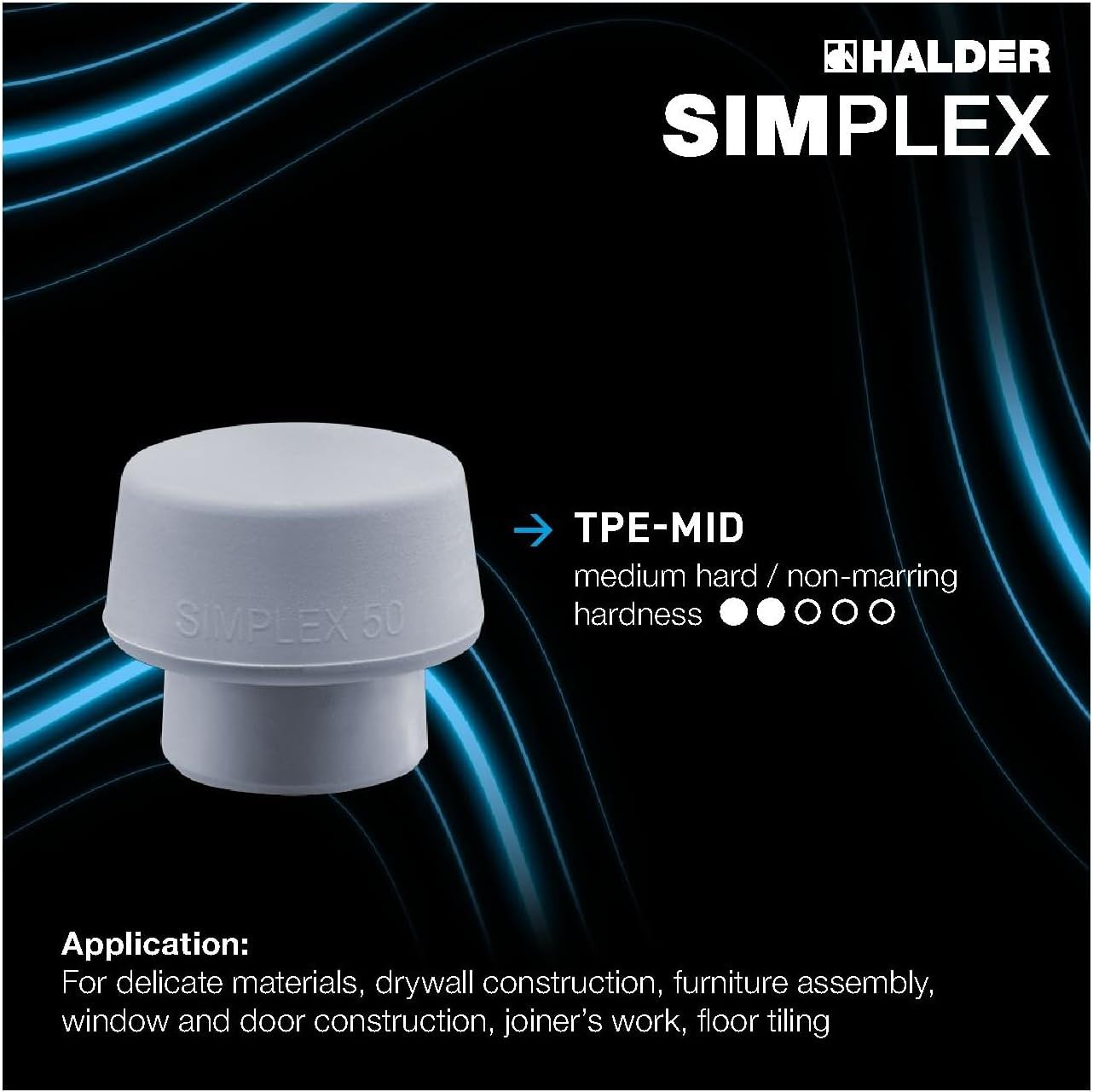 HALDER Dreamteam 3113S003 Action Box Door and Window Construction Simplex Soft Hammer 50:40 TPE Soft/Tpe Mid and Secure plus Hammer image number 5