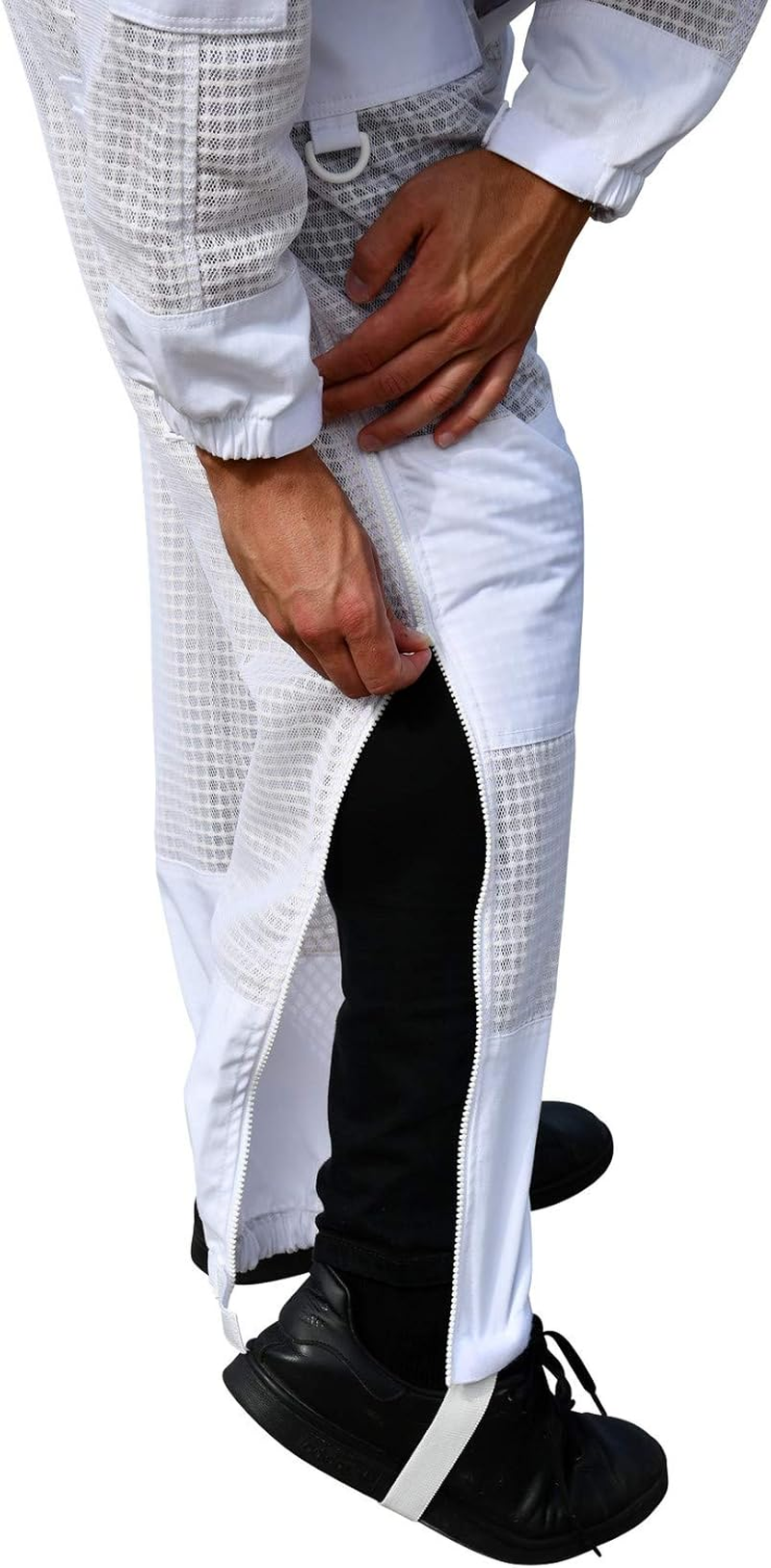 Beekeeping Suit 3 Layer Ventilated Overall with Fencing Veil & Cowhide Gloves | Breathable Sting-Proof Bee Keeper Suit for Men & Women | Durable Beekeeping Suit (5XL) image number 4
