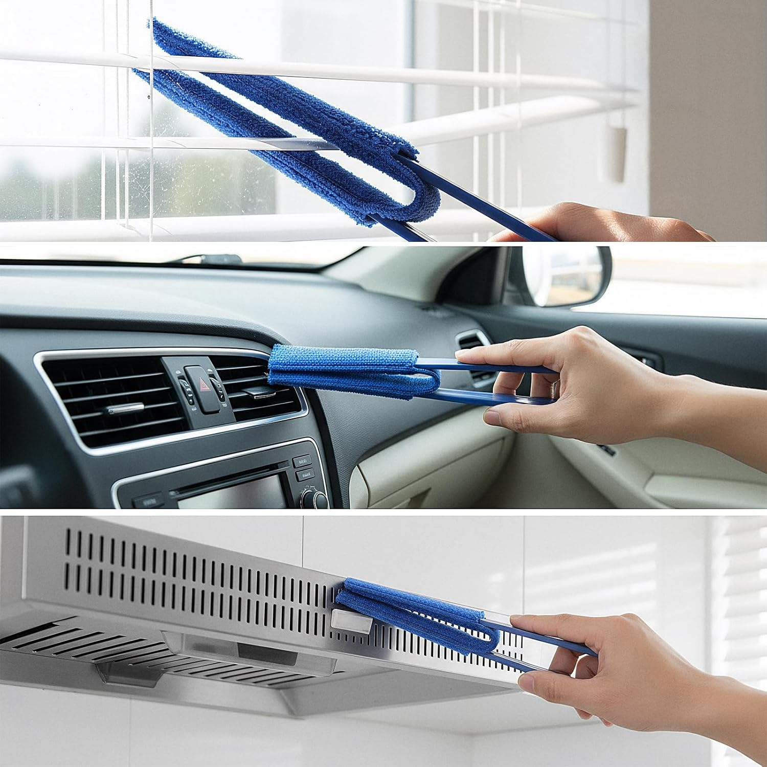 Elevatetech Blinds Cleaning Brush Set, 4 Pieces Blind Cleaner with 4 Microfibre Sleeves, Cleaning Brush for Louvre Blinds, Ventilation Slots of Air Conditioners, Fans, Car Ventilation Slots image number 6