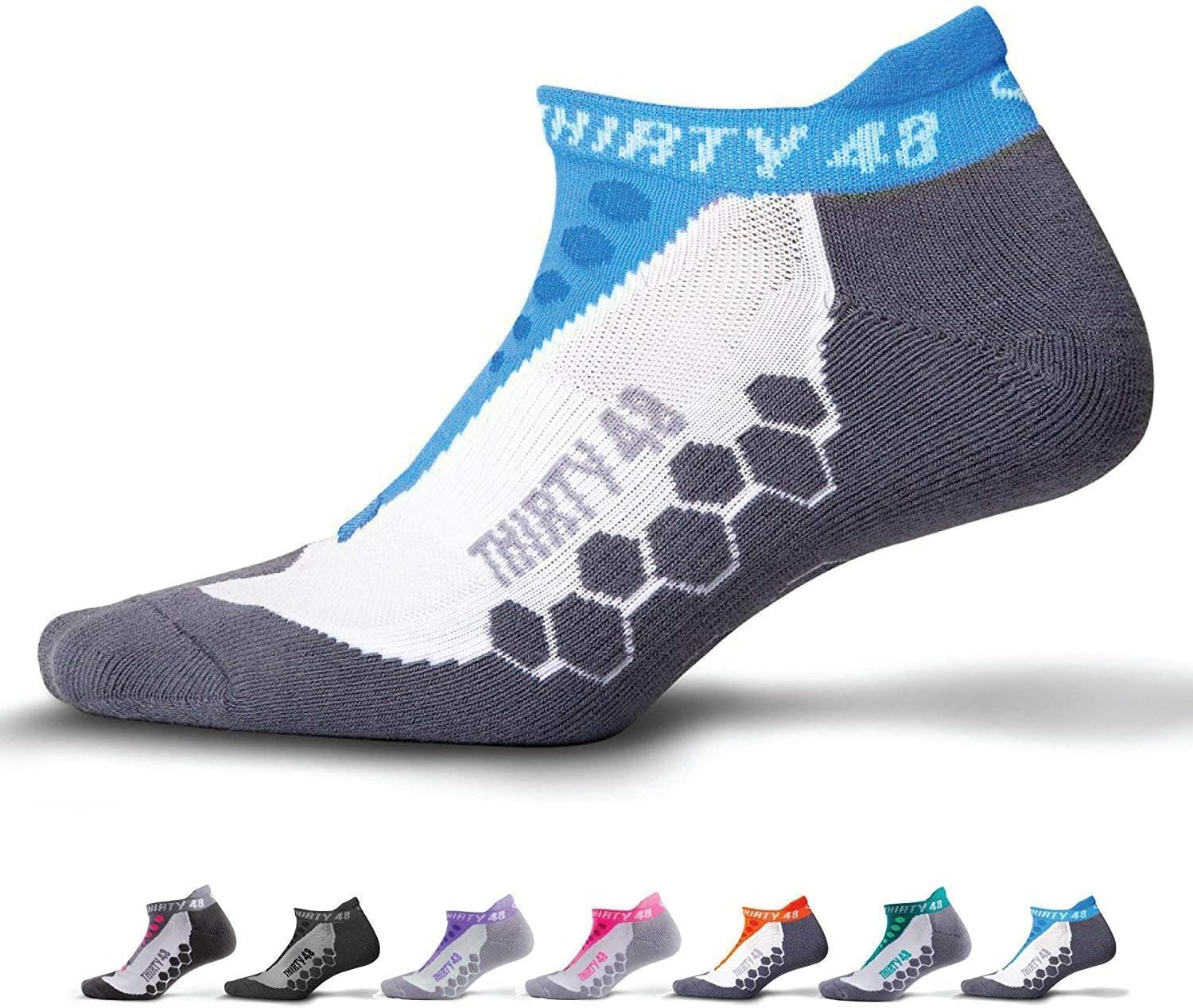 Thirty 48 Running Socks for Men and Women by Features Coolmax Fabric That Keeps Feet Cool & Dry - 1 Pair, 3 Pair, or 6 Pair