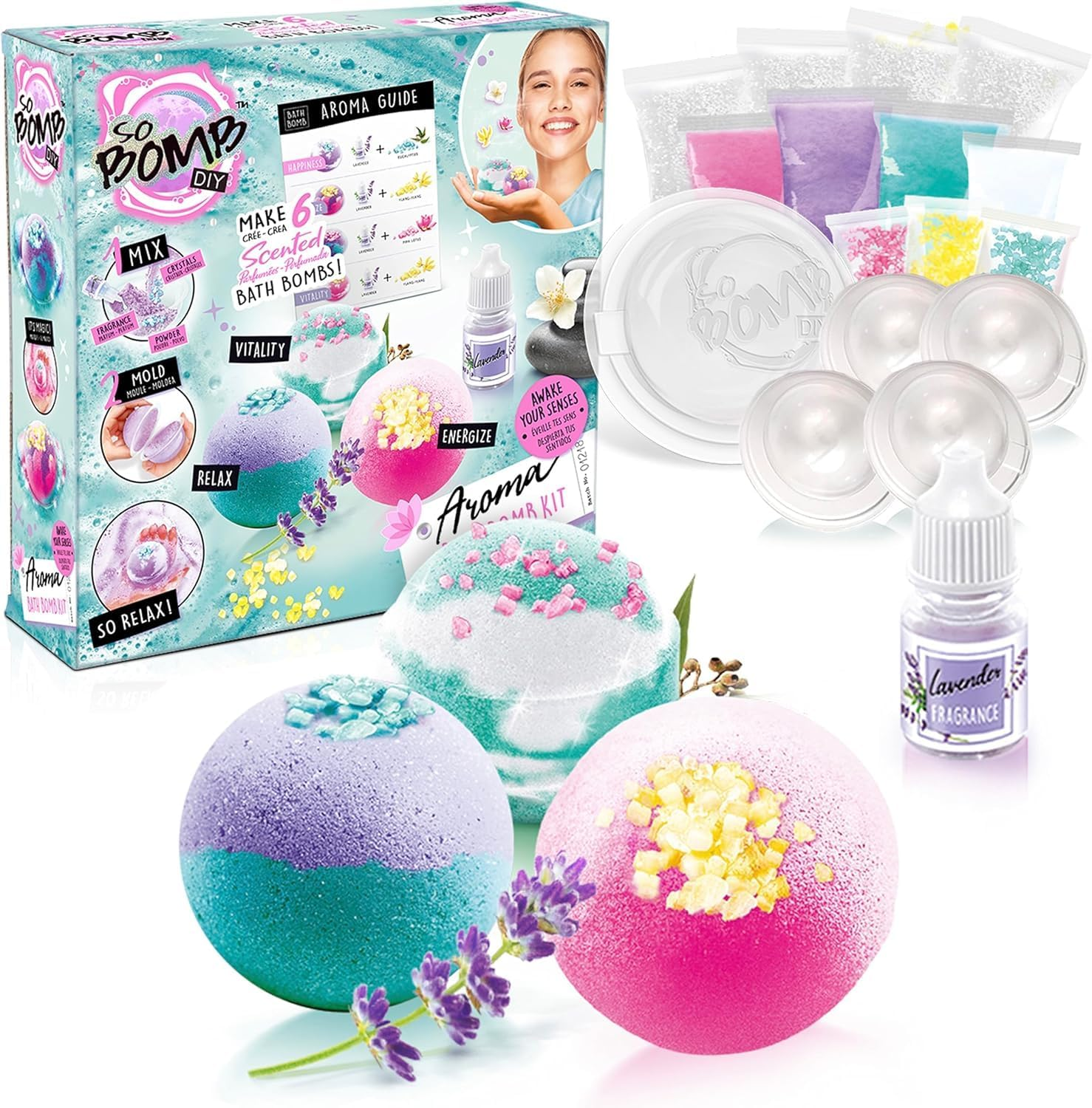 Canal Toys so Bomb DIY Aroma Bath Bomb Kit 6 Pack, Multicolour, Lavender Scent image number 4