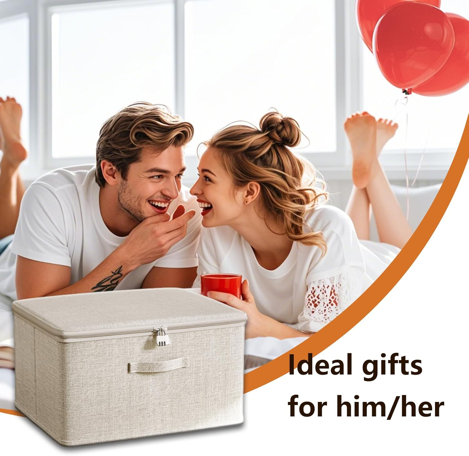 Locking Adult Game Toy Storage Organizer Lock Box Toy Storage Bins Women and Men Game Toys Storage Bags with 2 Drawstring Bags, Large Capacity 15 X 10 X 6.3 Inches image number 5