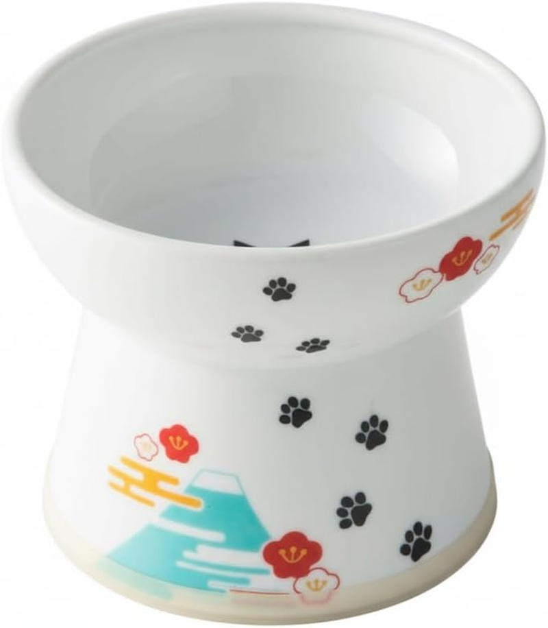 Necoichi Raised Stress Free Cat Food Bowl, Elevated, Backflow Prevention, Dishwasher and Microwave Safe, No.1 Seller in Japan! (Fuji Limited Edition, Large) image number 2
