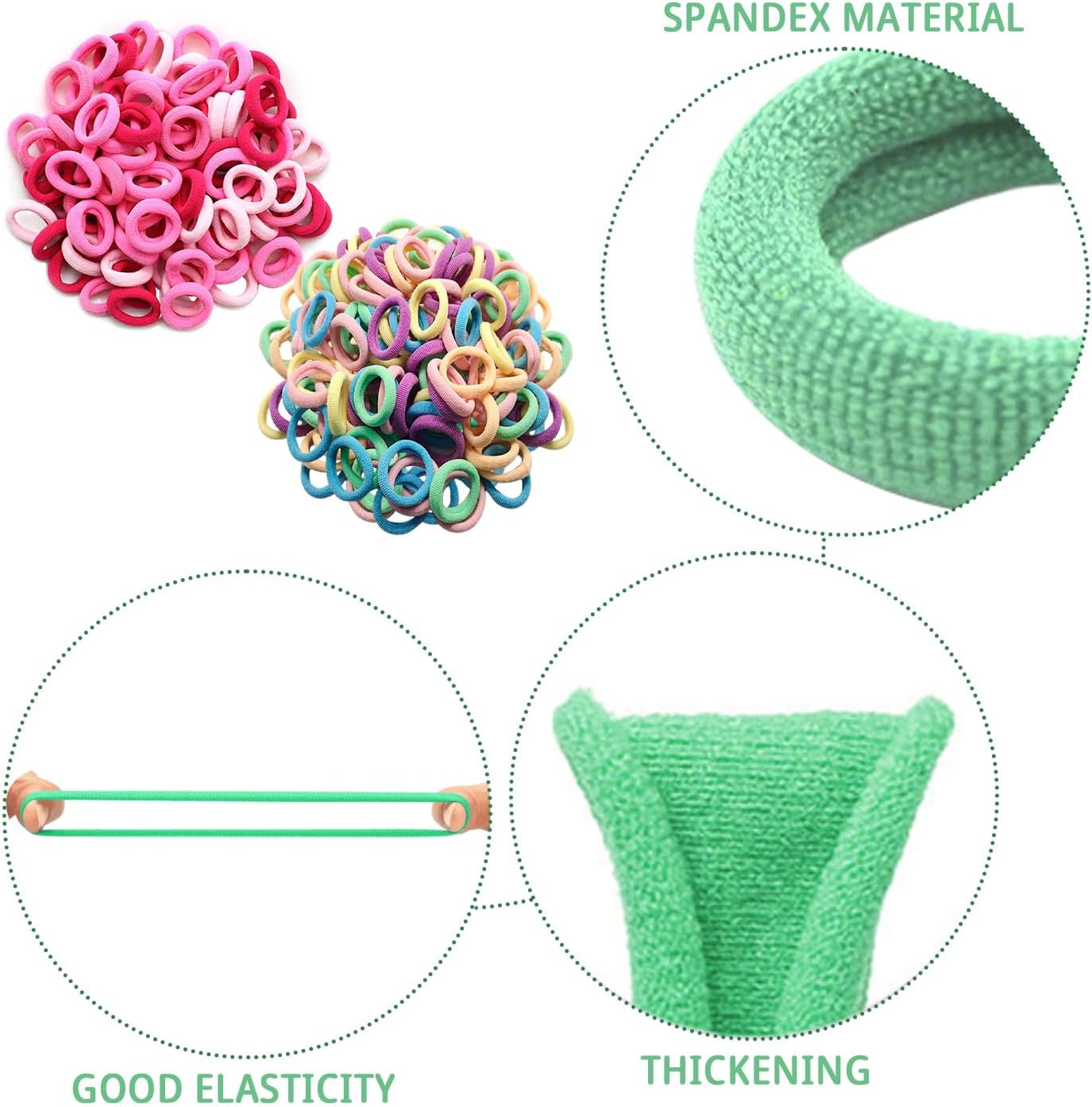 Pack of 200 Colourful Hair Bobbles Elastic Hair Bobbles Girls Hair Ties Mini Hair Bobbles Hair Styling Tools image number 3