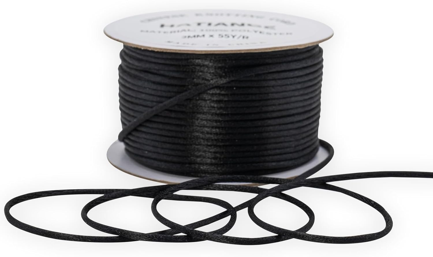 2Mm Black Satin Rattail Cord String for Jewelry Making Bracelet Necklaces Beading Thread Macrame Chinese Knot Craft -50Meters image number 4
