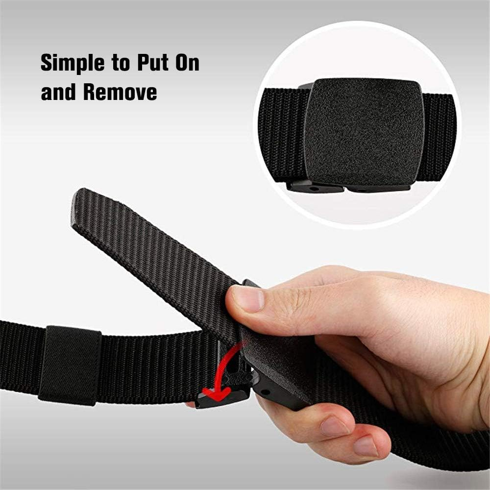 Travel Money Belt Nylon Security Unisex Hidden Money Pocket Belt Breathable Tactical Money Pouch with Plastic Buckle, Black, Travel Wallet