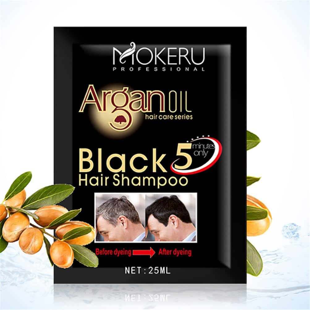 3Pc/Lot Natural Herbal Long Lasting Permanent Black Hair Dye Shampoo Fastly Covering Grey White Hair Shampoo Black Hair Dye Shampoo 3 in 1 Women,Plant-Based Hair Color image number 3