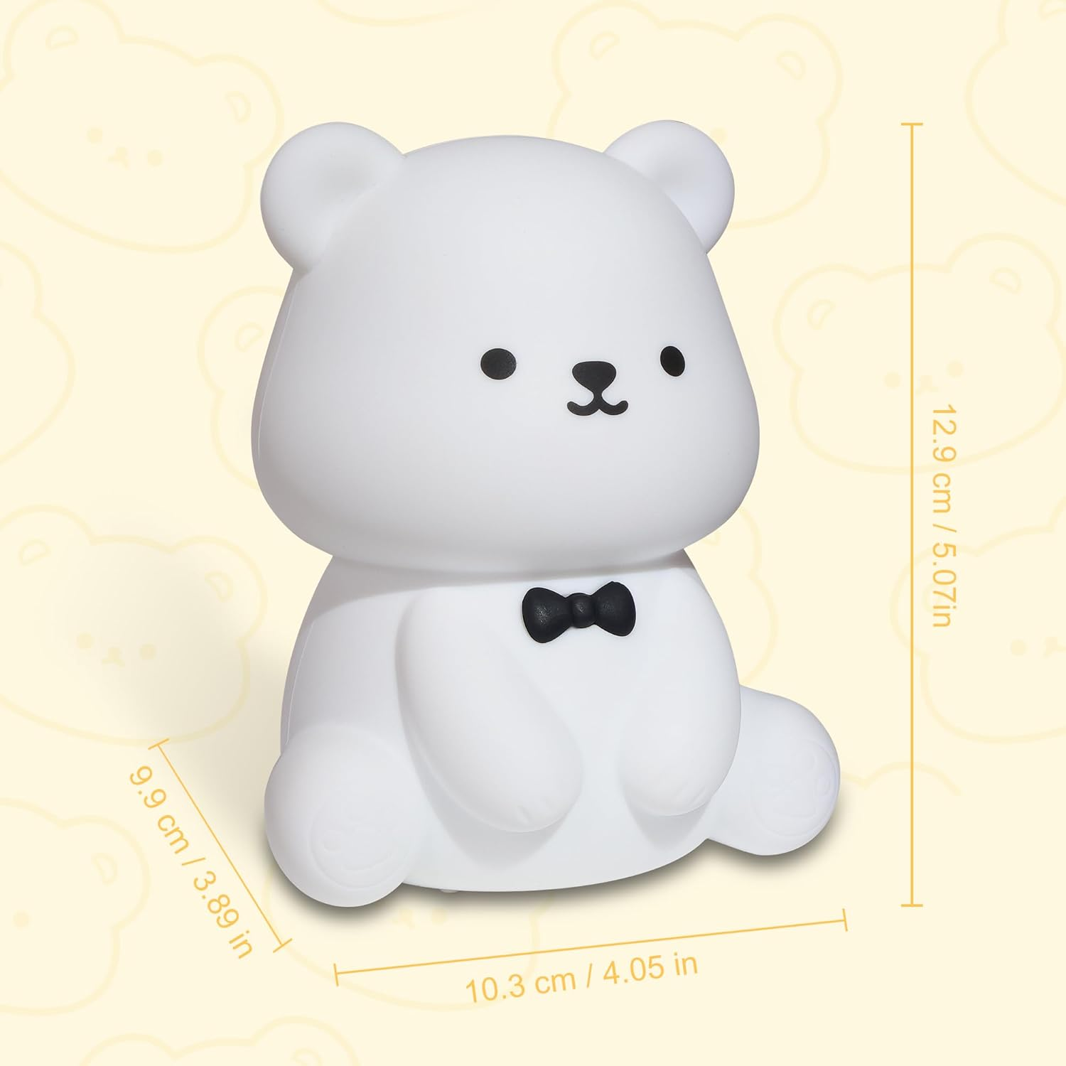 Yuandian Night Light, Silicone Nightlights (Style White Teddy Bear) image number 4