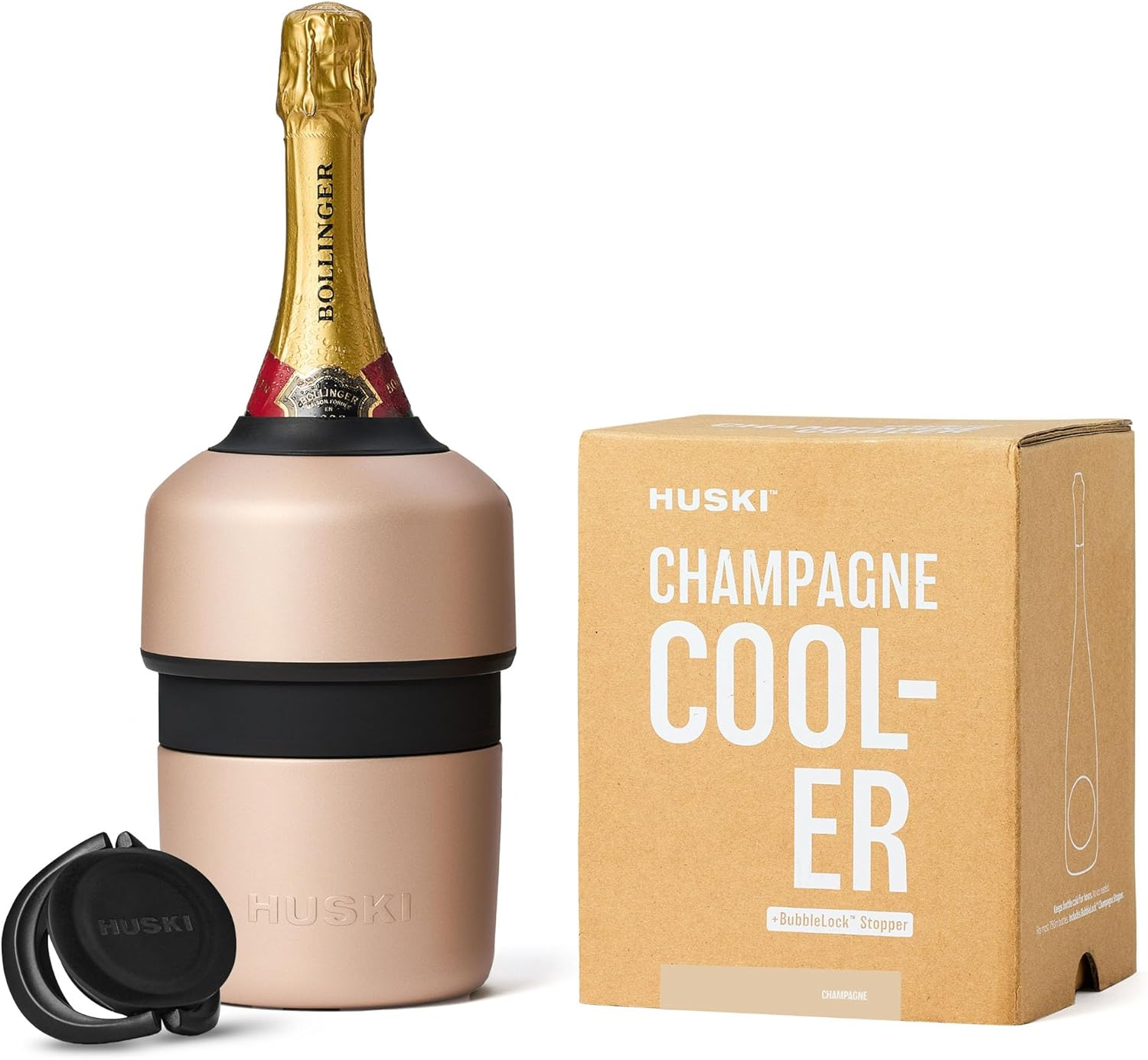 Huski Champagne Cooler | New | Award-Winning Iceless Design with Detachable Bottle Stopper | Keeps Wine Cold up to 6 Hours | Fits Most 750Ml Champagne, Prosecco & Sparkling Wine Bottles (Champagne)