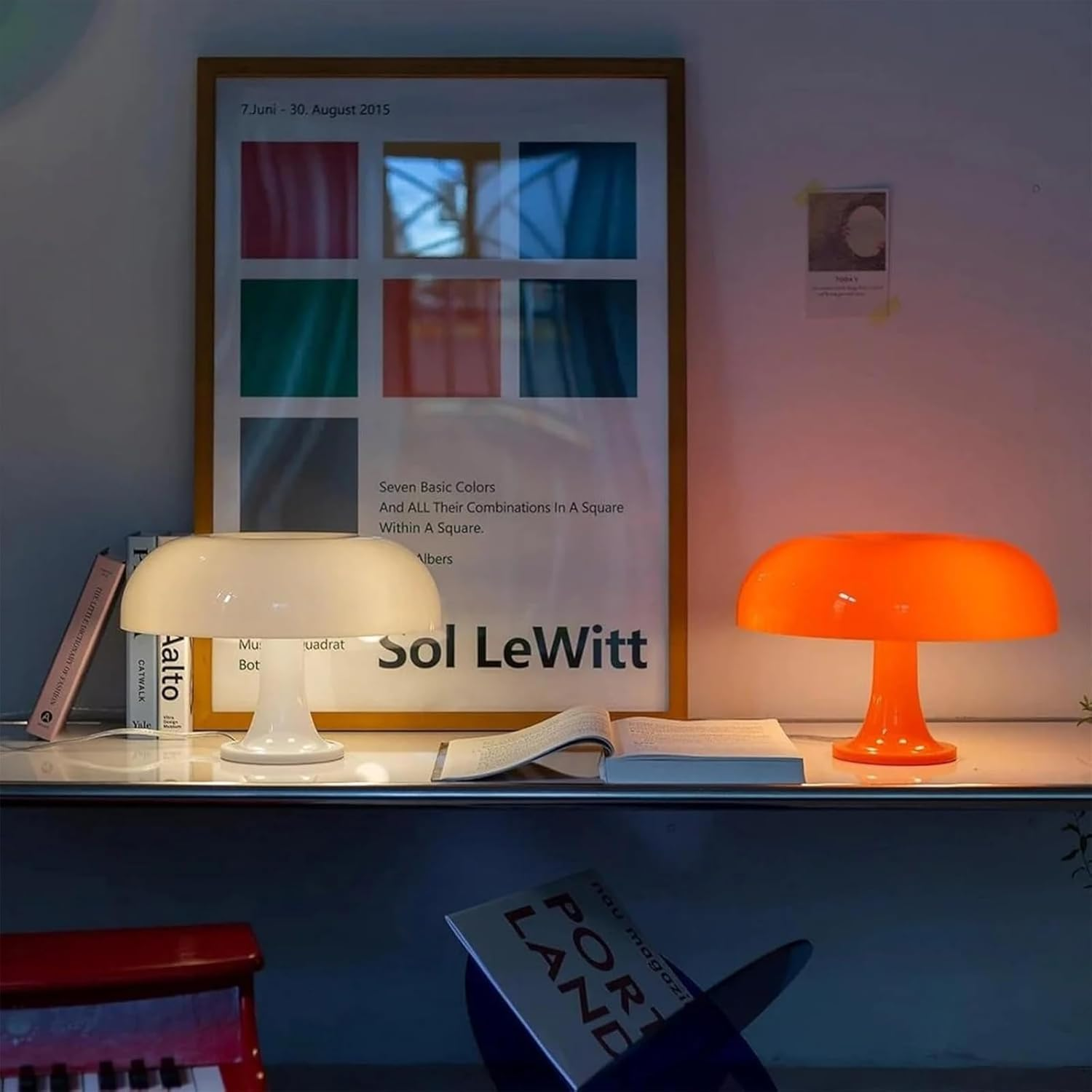 White Mushroom Lamp, Vintage Table Lamp with 3 Colors and 10 Brightness Levels, USB Powered Retro Bedside Lamp for Bedroom, Night Light, Hall, Home Decoration (White) image number 2