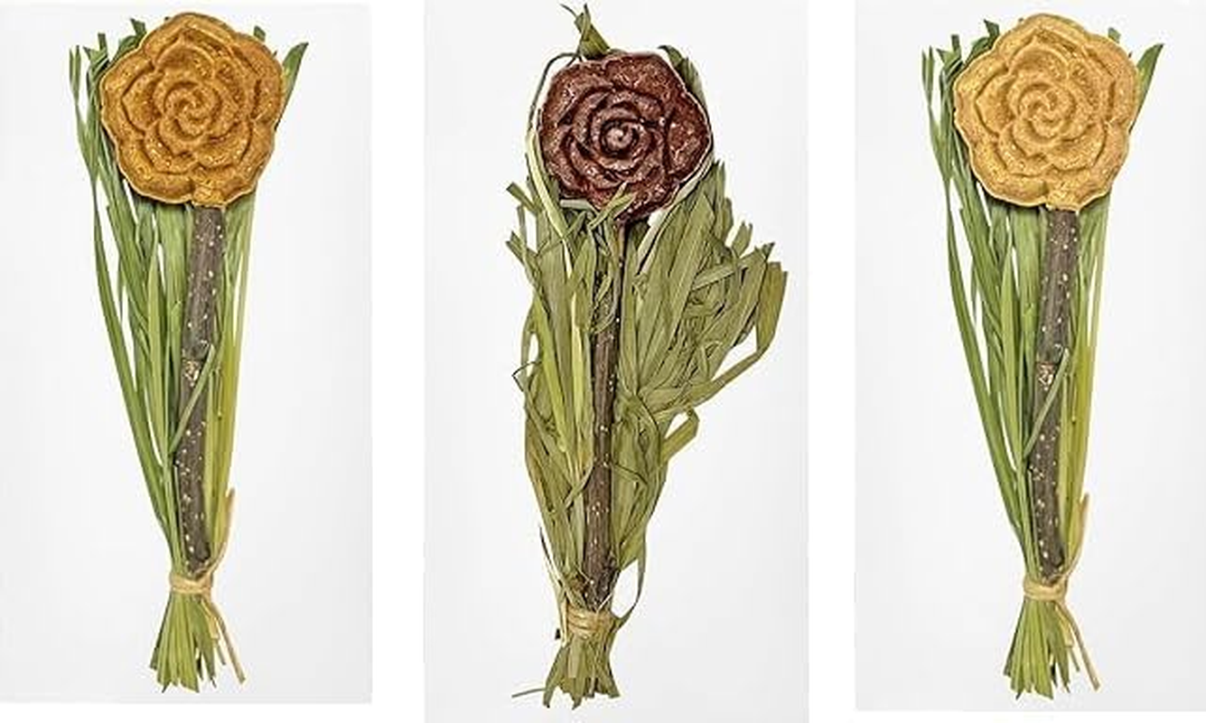 JCBCKJ Rabbit Chewable Toys, 5Pcs Flower Toy, Rabbit Chew Sticks, Suitable for Rabbits, Totoros, Hamsters, Guinea Pigs and Other Small Animals image number 4