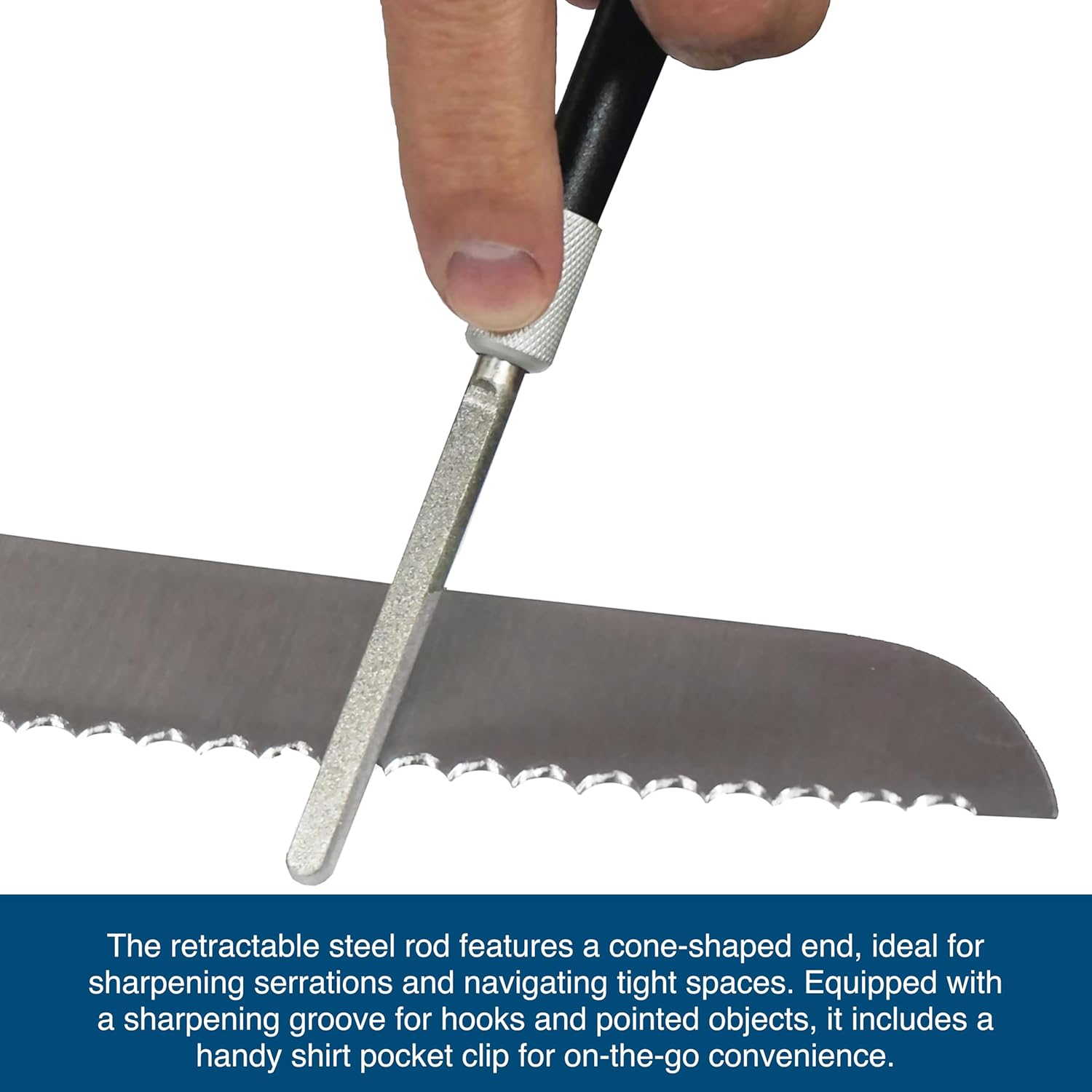 Accusharp ACCU-030C Diamond Rod Sharpener, Black