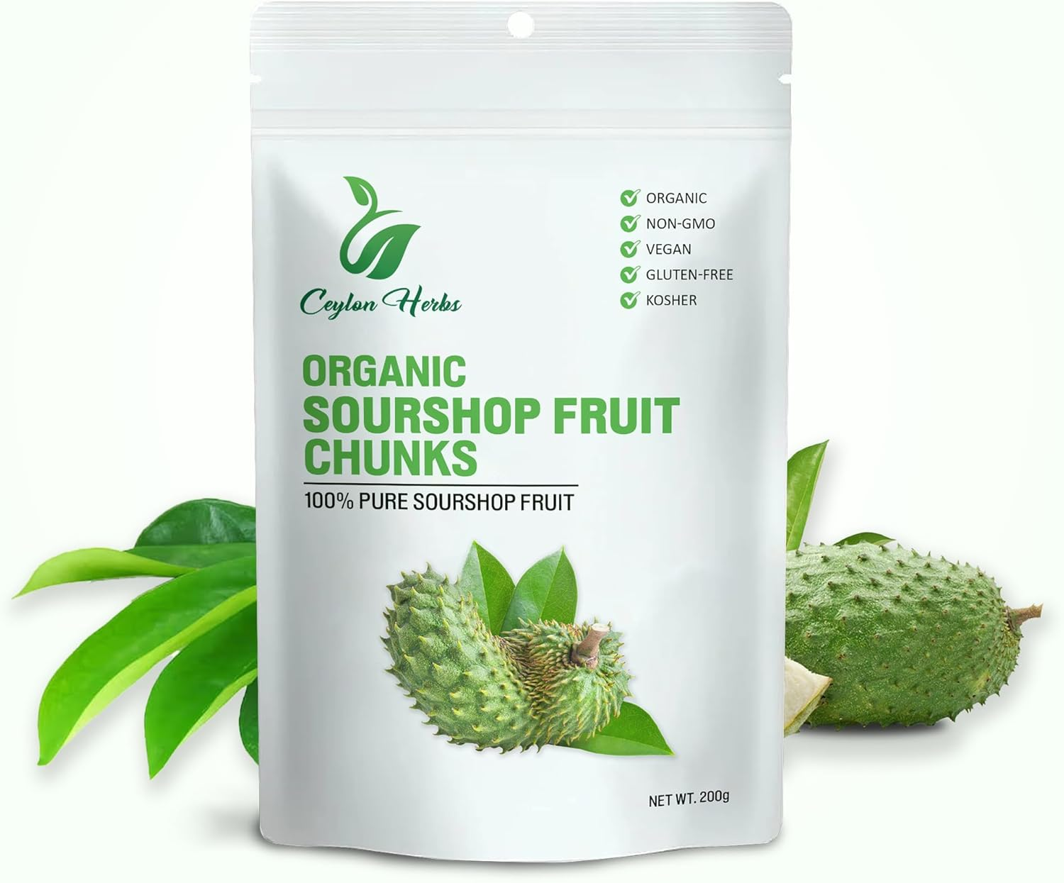 200G Soursop Fruit Chunks - Pure Naturally Dried for Snacks Smoothies and Culinary Use Healthy Dried Fruit image number 2