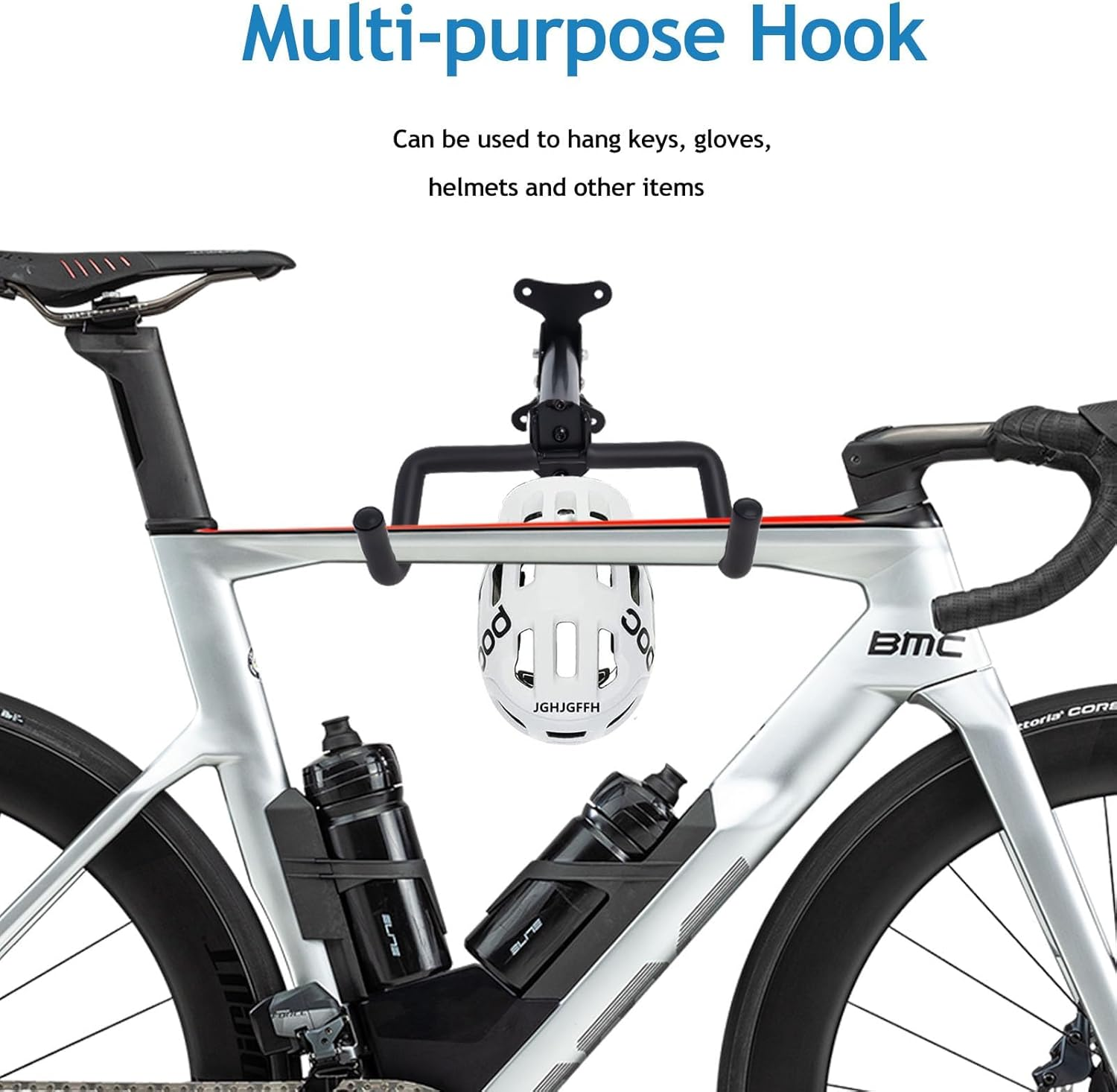 Bike Wall Mount Hanger, Telescopic and Adjustable, Suitable for Mountain, Hybrid, and Road Bikes, Space-Saving Garage Storage（Black，2Set) image number 1