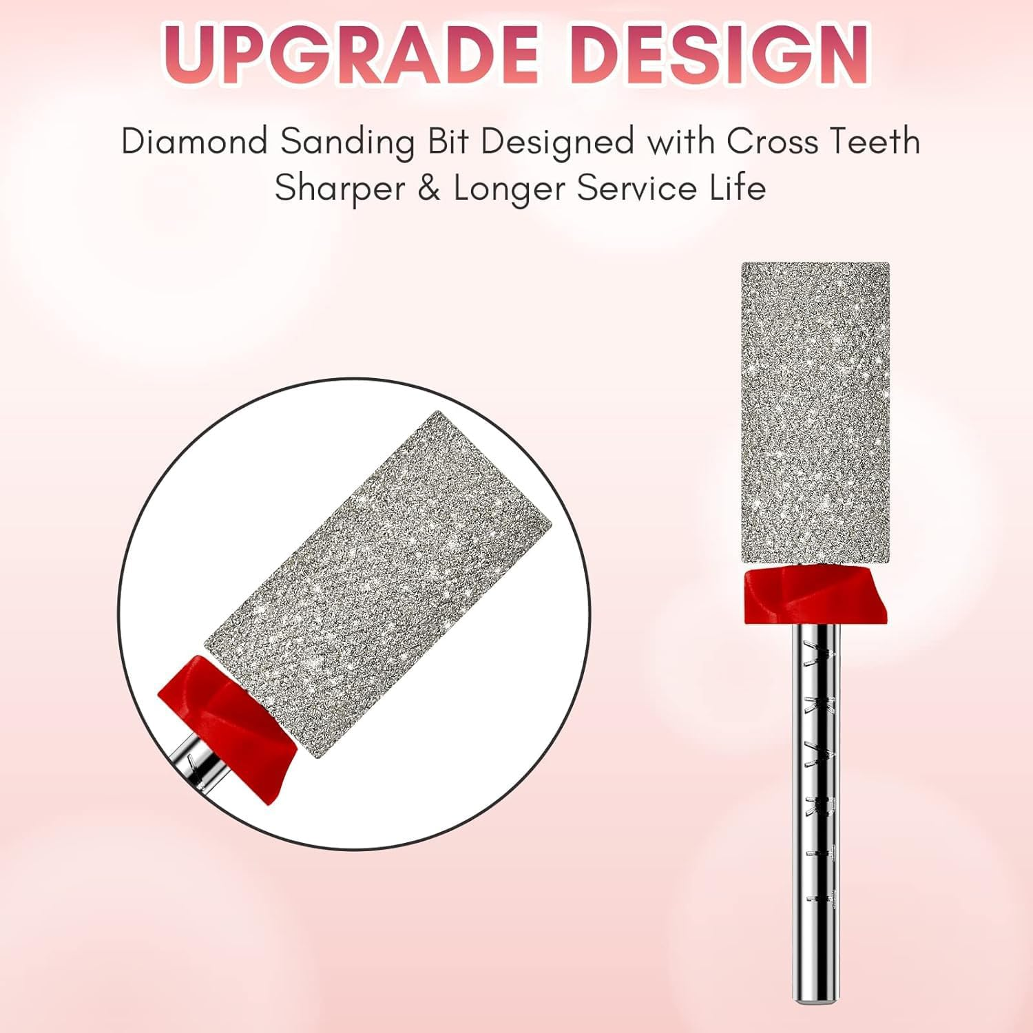 Makartt Nail Drill Bits, Large Barrel Carbide Diamond Sanding Buffer Bit for Nail Prep Cuticle Remove, Upgrade Nail Drill Tips with Cross Teeth and Dust-Proof Ring for Manicure Salon, F #320 Grit image number 5