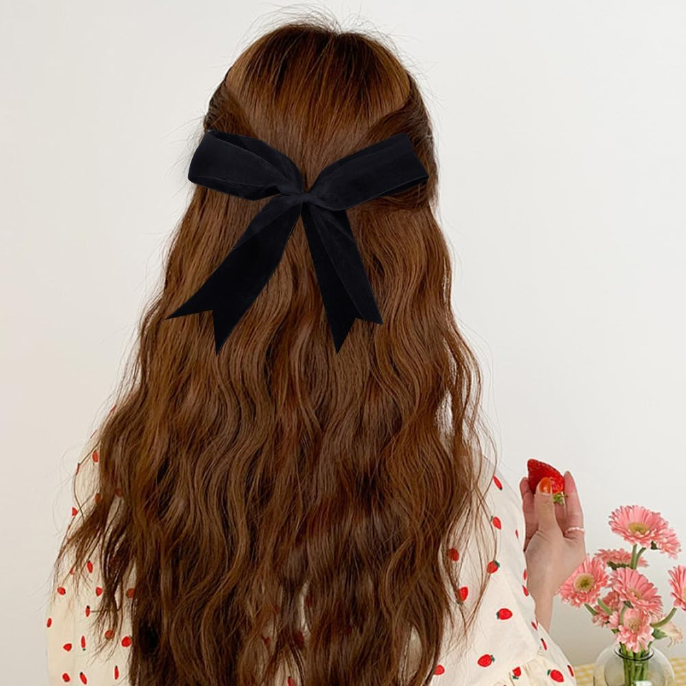 Black Organza Ribbon 1 1/2 Inch - 50 Yards Sheer Chiffon for Christmas, Gift Wrapping, Crafts, Flower Bouquets, Hair Bows - Royal Blue and Black Tulle Options image number 2