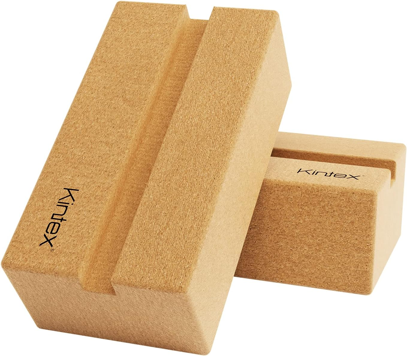 Kintex Cork Yoga Block, 2 in 1 Function, Pilates, Gymnastics, Fitness, Workout, Natural Cork, Lightweight and Durable image number 1