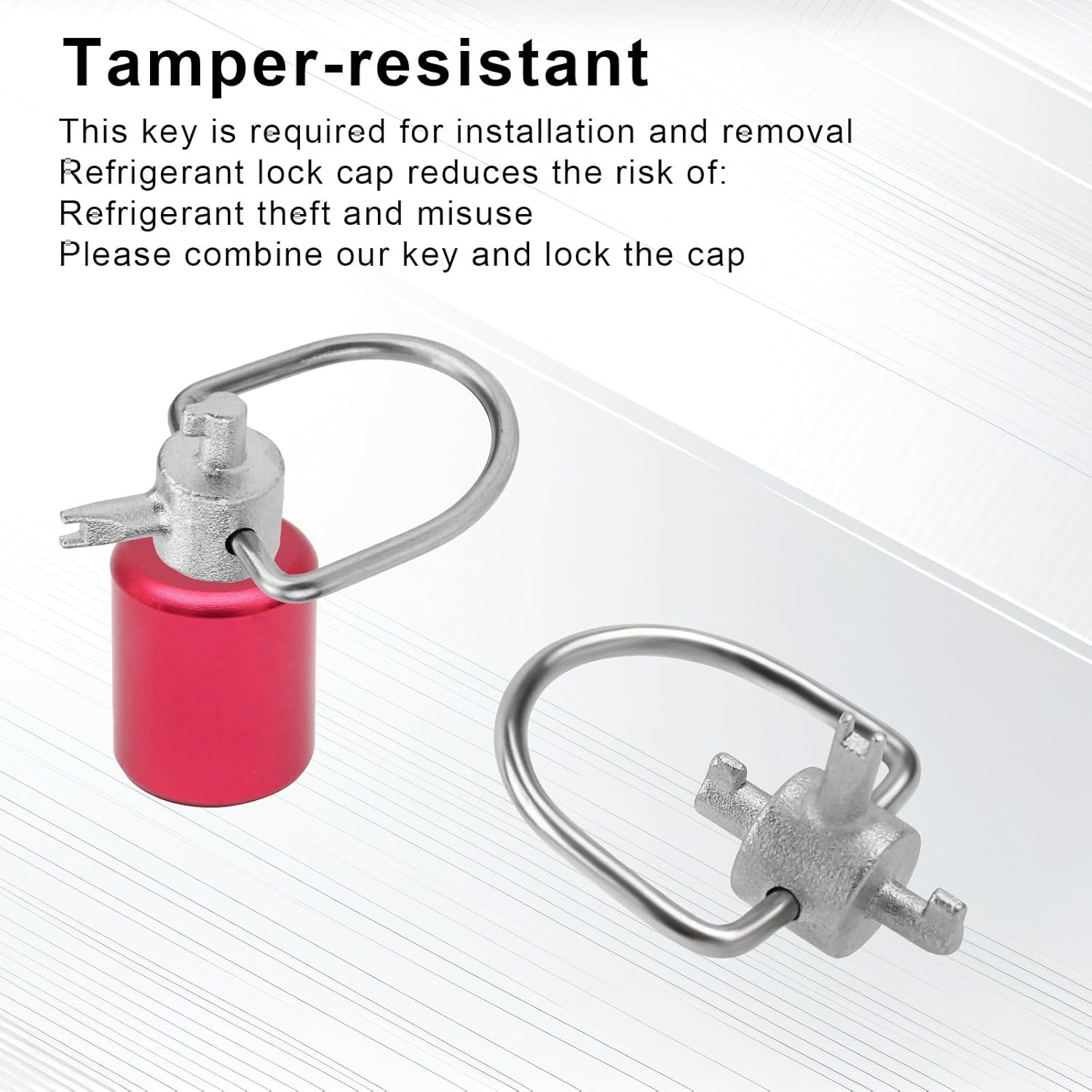 4Pcs HVAC Key Tool for 410A and R22 Refrigerants, Locking Cap Key Multi-Function Triple Keys Tool Installation & Removal Tamper-Resistant Hand Tools for Air Refrigeration & Equipment Repair image number 3