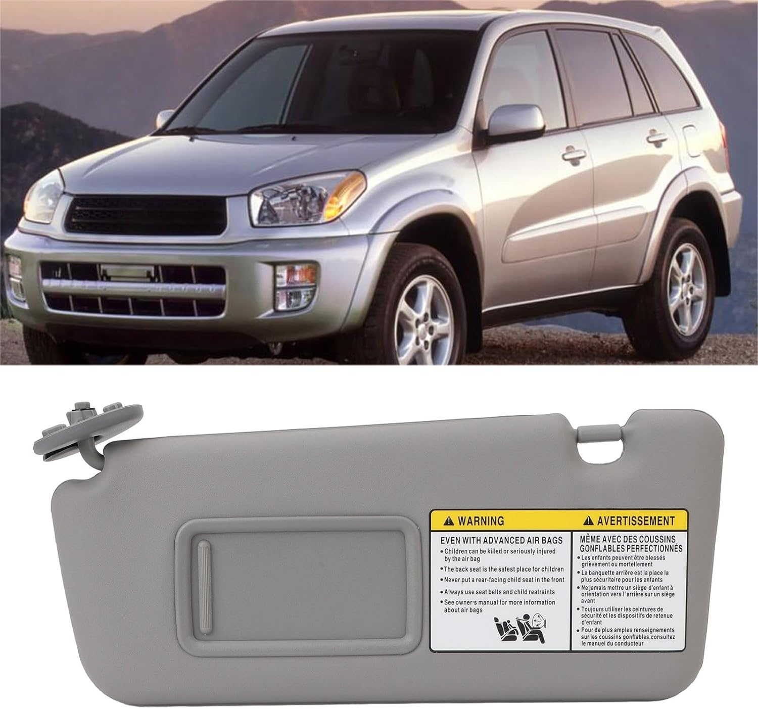 Left Driver Side Sun Visor for RAV4 2004 to 2005, OE # 7432042420B0, Sunvisor Replacement with Makeup Mirror, Automotive Sun Visor, Multifunctional Sun Shade Visor image number 3