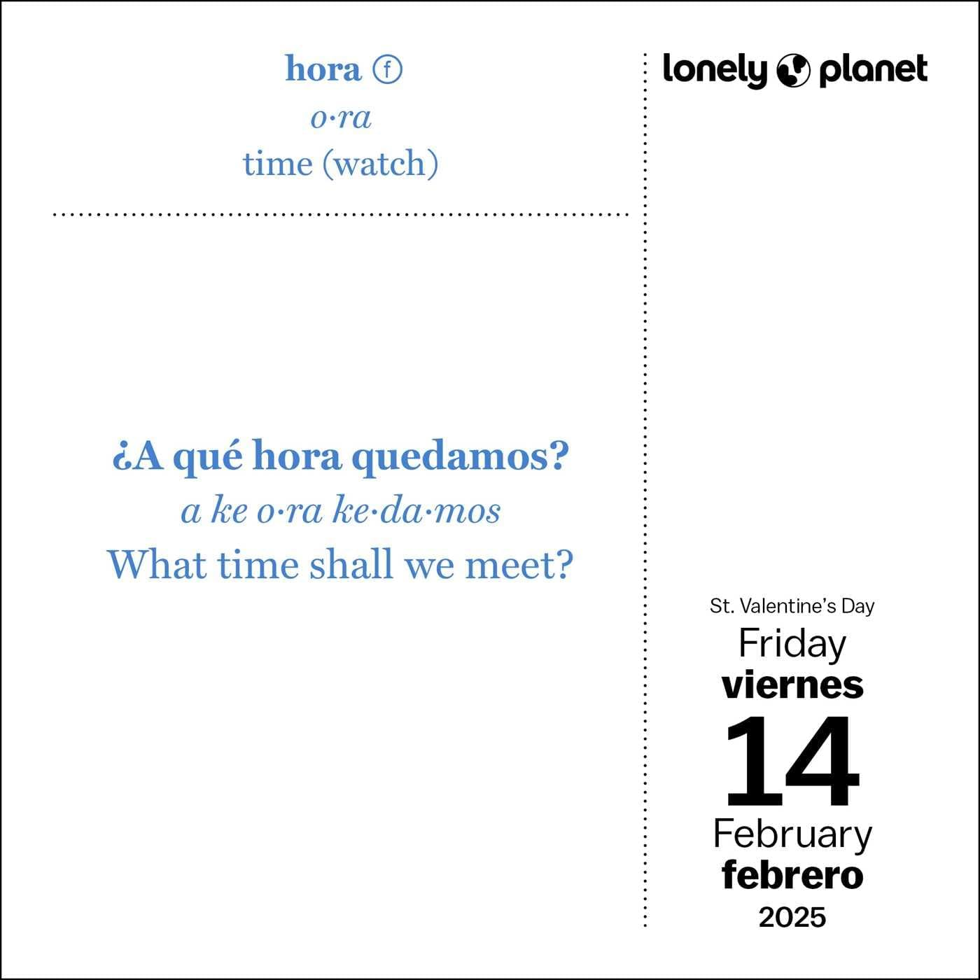 Lonely Planet: Spanish Phrasebook 2025 Day-To-Day Calendar image number 4