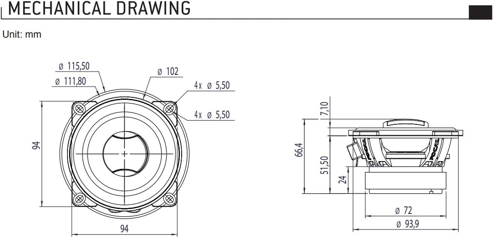 Focal 2 Auditor ACX-165 ACX165 16.5 Cm 165 Mm 6.5 Inch Diameter 2-Way Coaxial Speaker with 60 Watt RMS and 120 Watt Max 4 Ohm 91.5 Db SPL per Pair image number 4