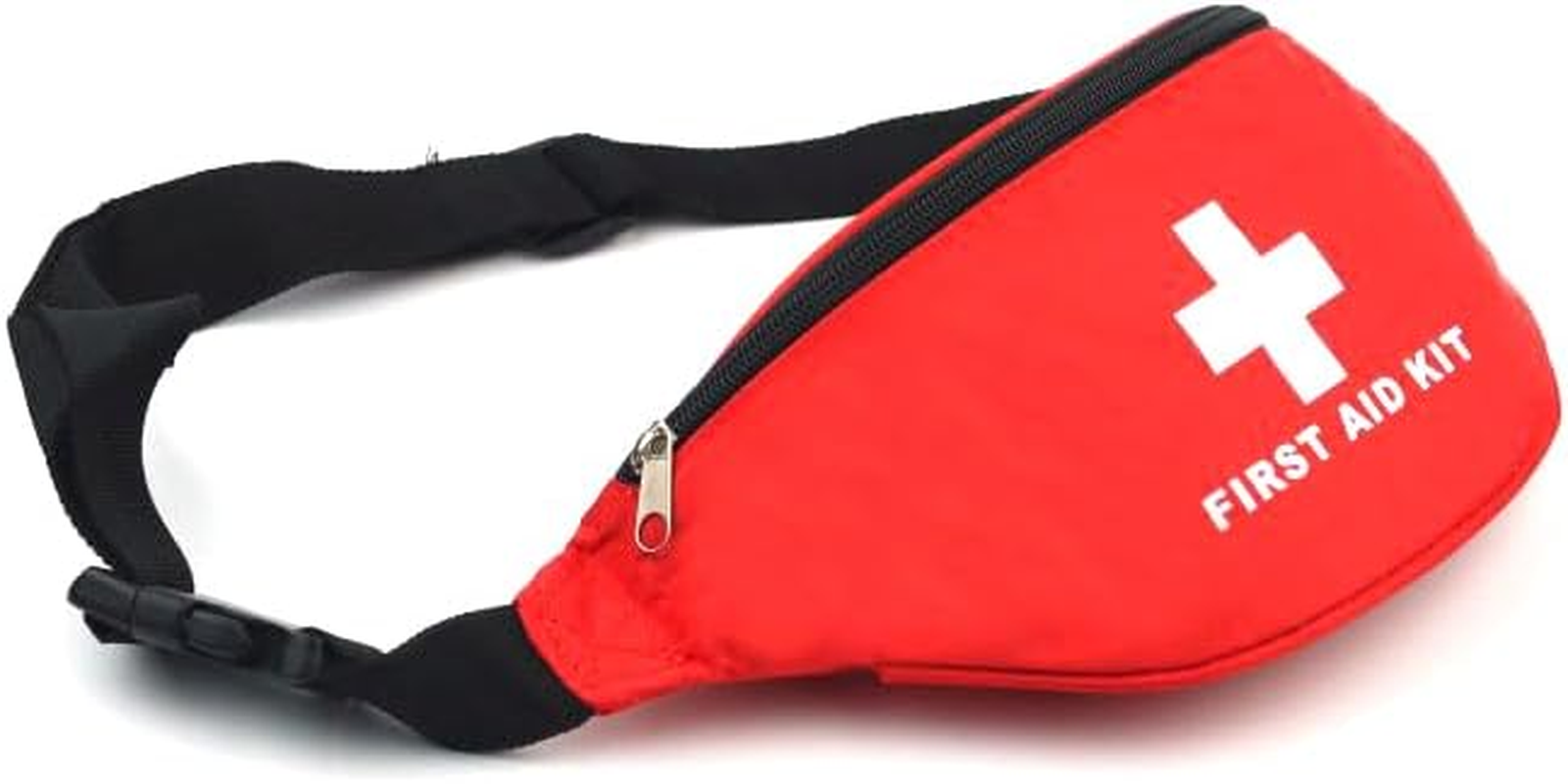 First Aid Fanny Pack Bag Red Travel Rescue Pouch Empty First Responder Medicine Medical Bags for Car Home Outdoors Road Trips Workshop Camping Hiking (Red)