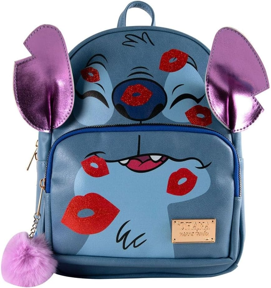 Cerd&agrave; Disney Lilo & Stitch Rucksack - Kunstleder - Motiv Stitch Ohana - Blau
