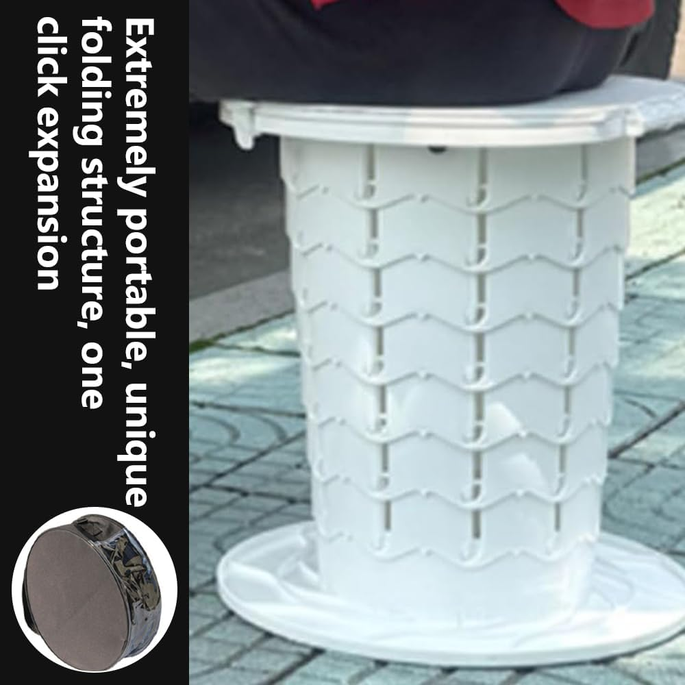 Retractable Portable Toilet,Large Capacity Camping Toilet,Foldable Travel Toilet,For Camping, Hiking and Outdoor Use,Car, Travel, Boat, Beach,With Carry Bag, Compact Folding Design (White) image number 3