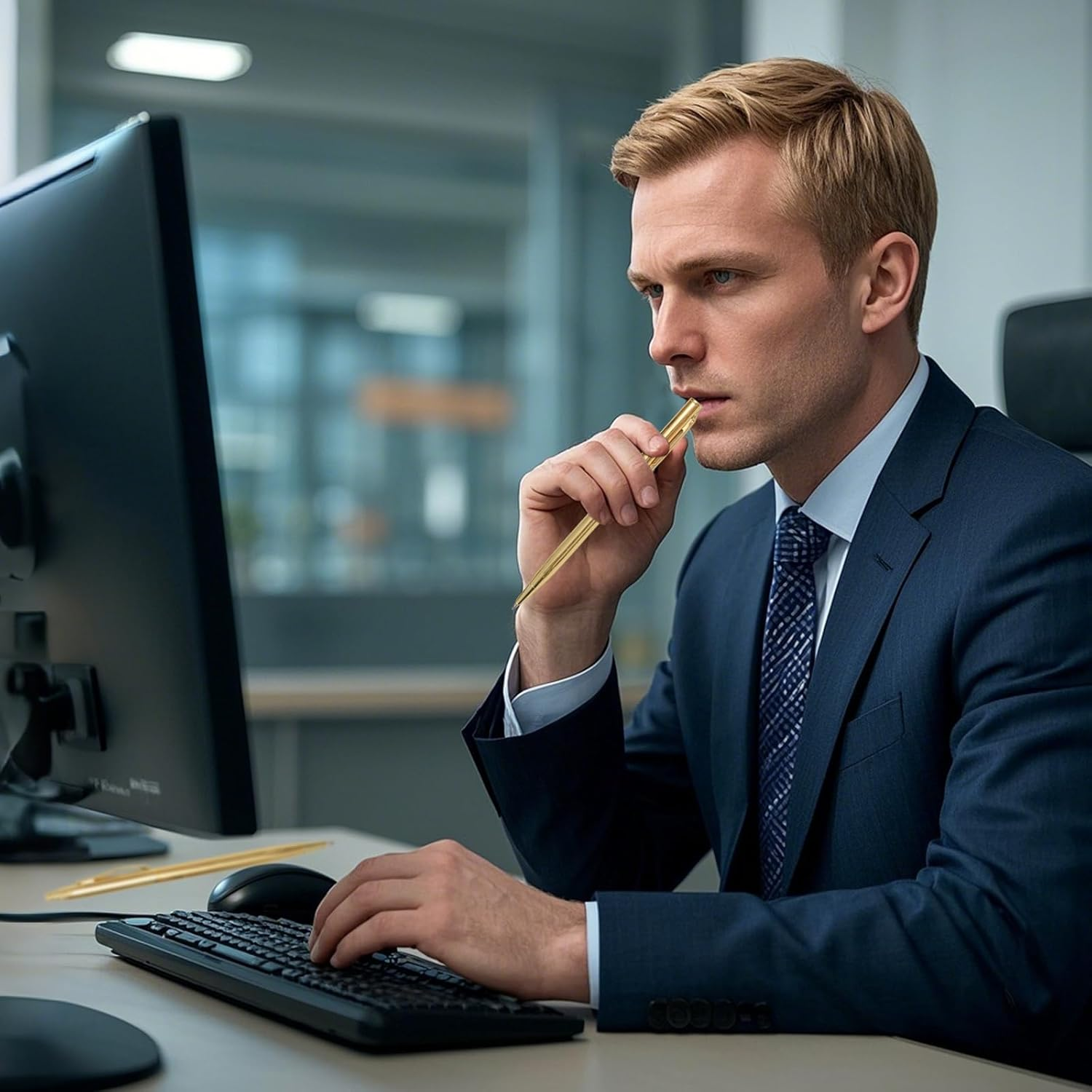 50 Pcs Gold Metal Pens Retractable Ballpoint Pen Bulk Slim Ballpoint Pens 1Mm Medium Point Pens with Black Ink for Wedding School Business Office Supplies (Modern, 50) image number 4