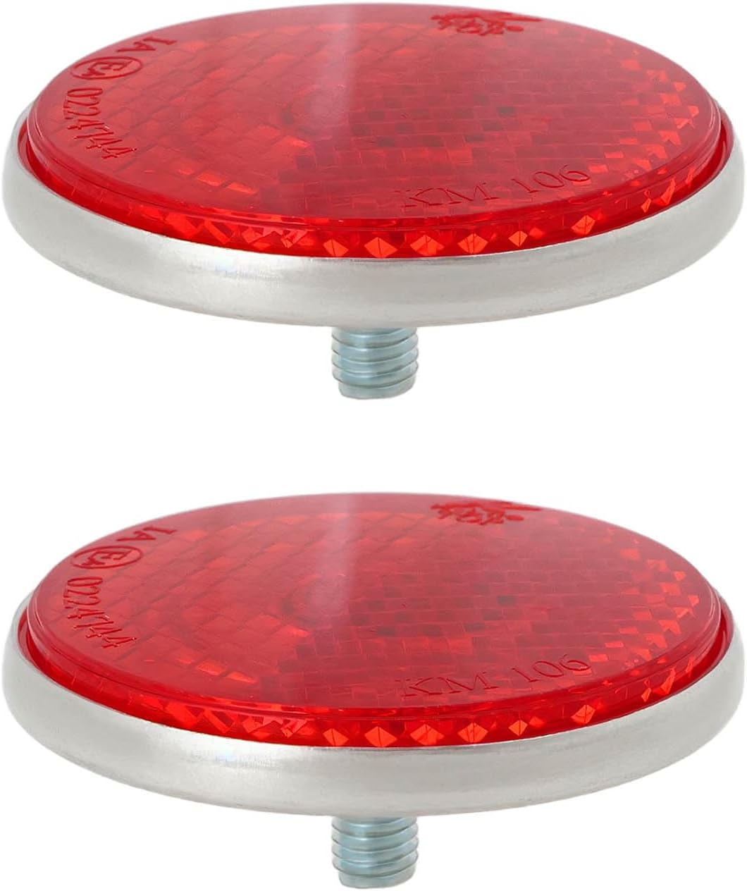 LT Easiyl 2PCS Electric Vehicle Red round Reflectors Diameter 41Mm M5 Thread with Center Mounting Hole Suitable for Motorcycles Vehicles Cycle Carriers Gateposts image number 4