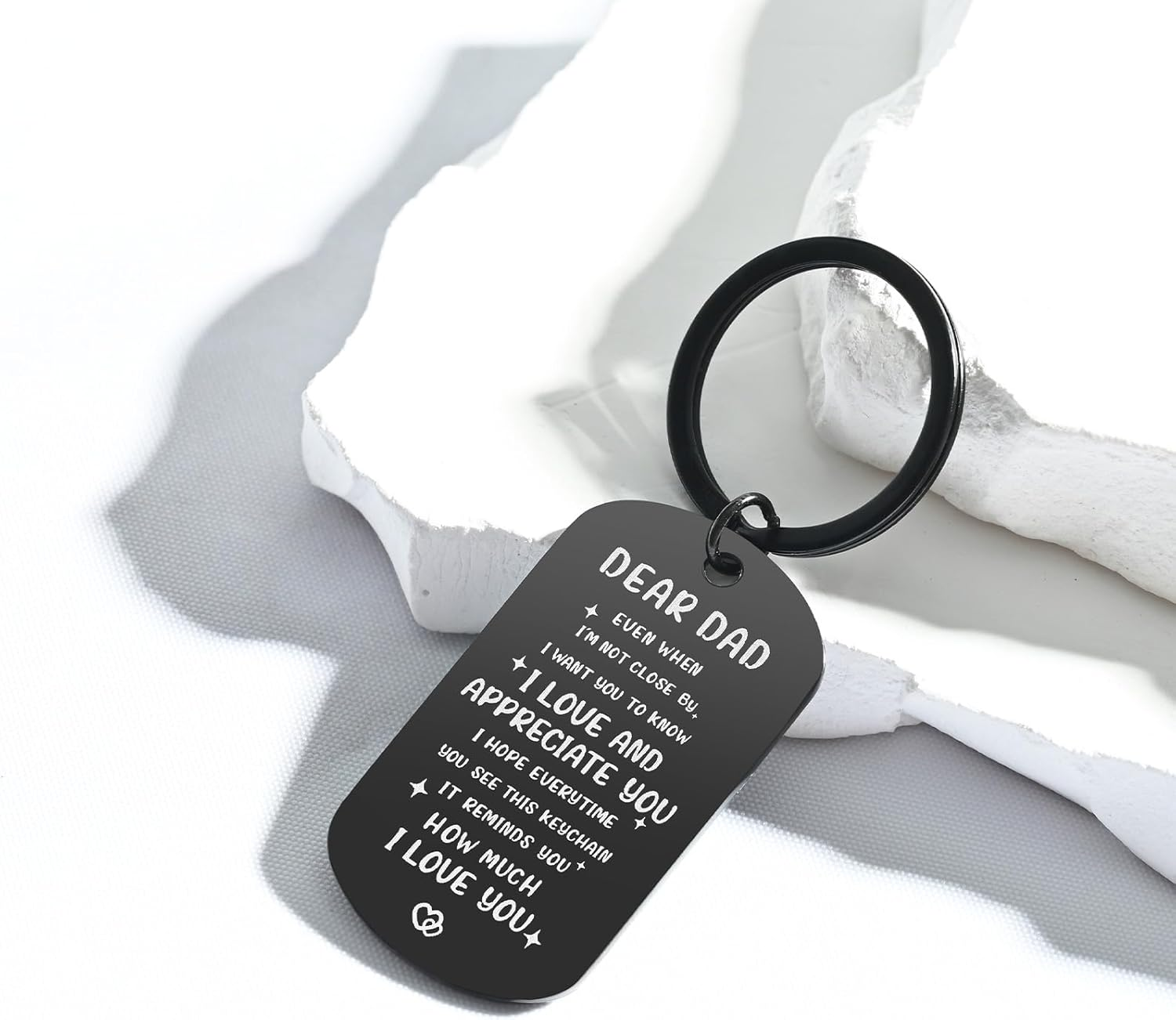 Dad Keychain, Fathers Day Gift Ideas, from Daughter, Son, Birthday, Valentine'S Day Christmas Day for Dad, Black image number 4