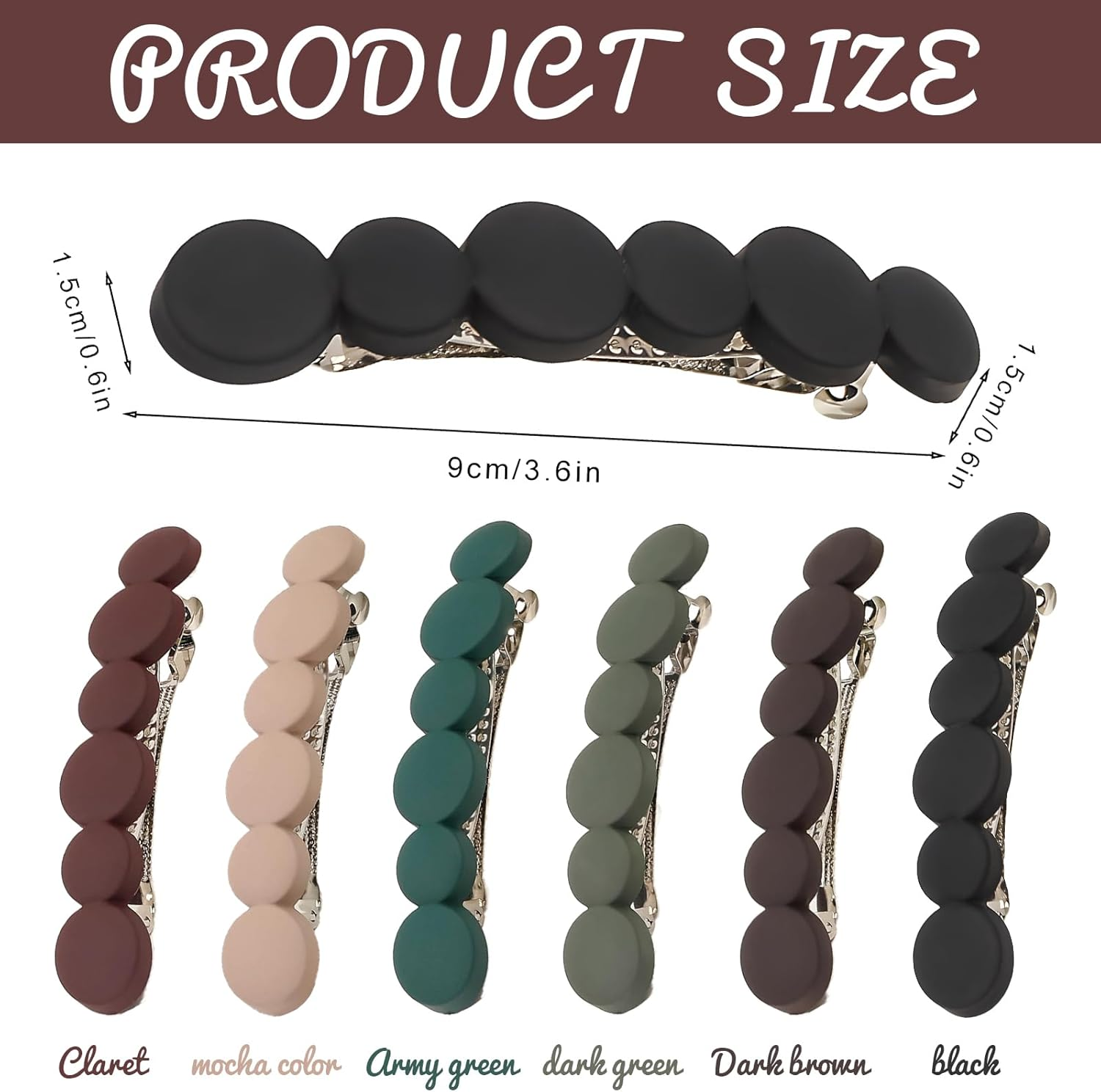 French Hair Clips Women, Chmiss Decorative Hair Clips, 6 Pieces Small Hair Clip Set, Thin Hair Automatic Hair Clip, for Women Girls Thin Hair Accessories image number 3