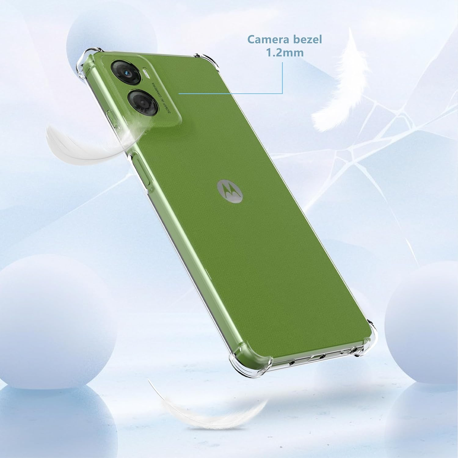 Anoowkoa Mobile Phone Case for Motorola Moto G06/Moto G06 Power Case + 2 Pieces Moto G06/G06 Power Tempered Glass Screen Protector [Transparent Silicone] [Shockproof Scratch-Resistant] Thin image number 4