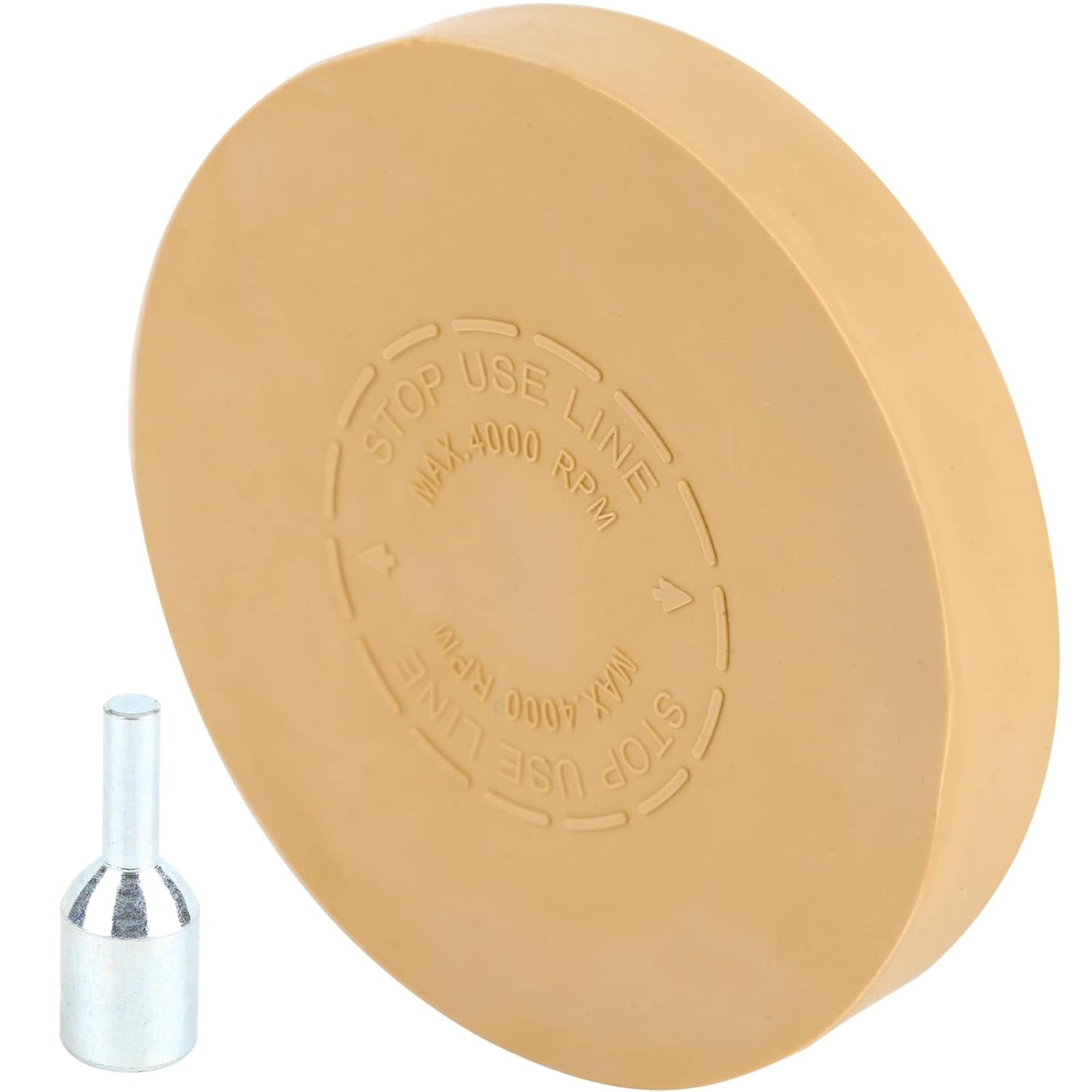 Rubber Eraser Wheel,Decal Remover Eraser Wheel - 4 Inch Pad with Drill Adapter - Adhesive Remover Tool,Removes Vinyl Decals,Stripes,Stickers,Tape,Emblems,Cars Trucks Rv'S Signs and More image number 1
