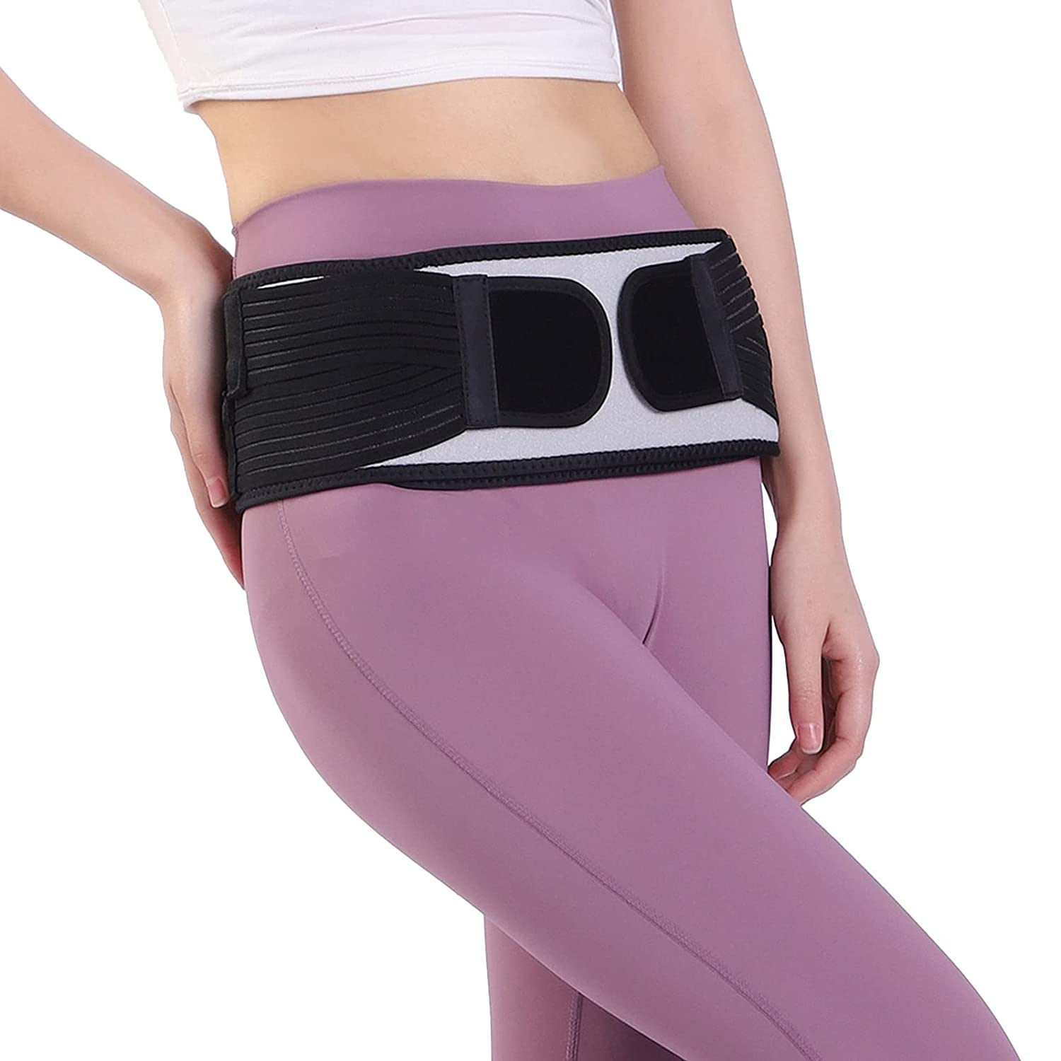 HEERTEE Sacroiliac SI Hip Belt for Women and Men That Alleviate Sciatic, Pelvic, Lower Back and Lumber Pain, Stabilize SI Joint | Trochanter Belt | Anti-Slip and Pilling-Resistant (Plus(Fits Hip Size 46"-55")) image number 1