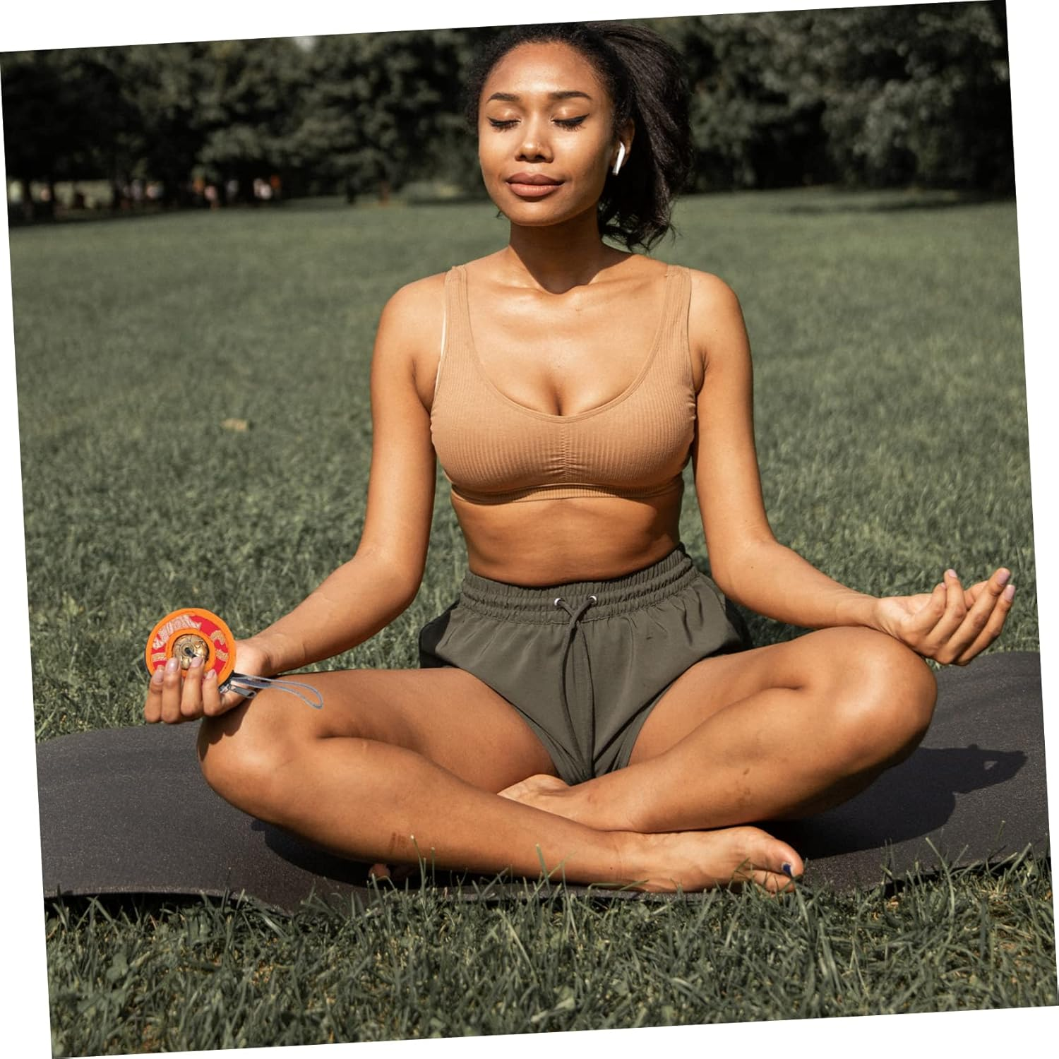 Minkissy Handmade Brass Meditation Cymbal Bell with Storage Bag, Copper Percussion Instrument for Yoga and Mindfulness, Double Dragon Design for Relaxation and Sound Healing Random Color image number 5