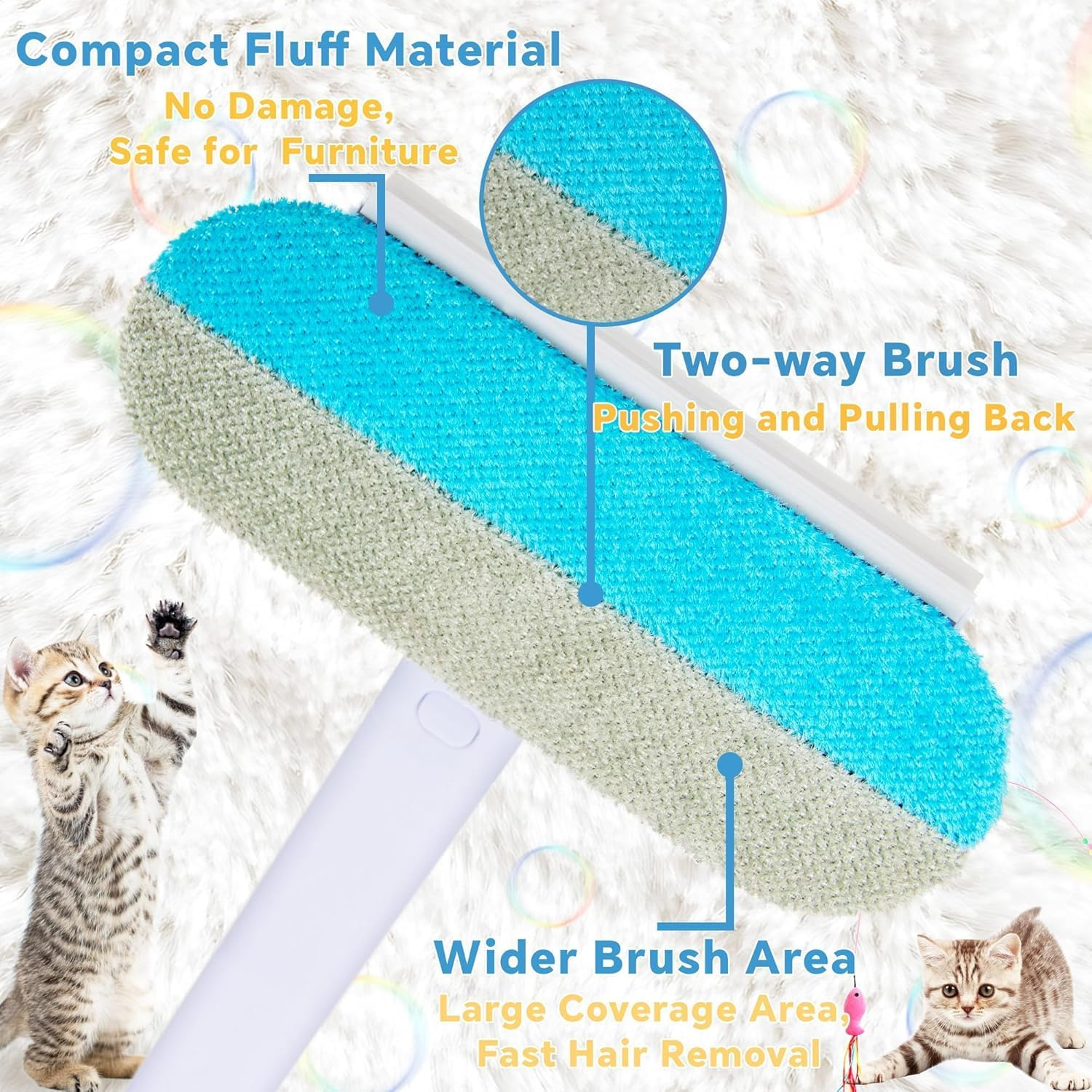 Walquicks Reusable Pet Hair Remover for Dogs & Cats - Washable Lint Cleaner Brush for Furniture, Couch, Carpet, Car Seat, Clothing, Bedding - Eco-Friendly Pet Hair Roller image number 1
