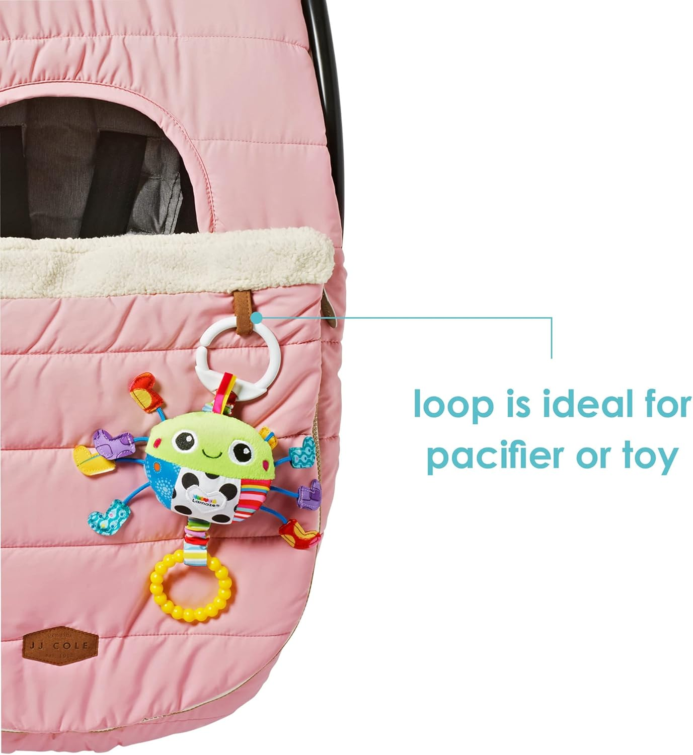 JJ Cole Winter Baby Car Seat Cover - Winter Car Seat Cover for Baby Seat or Stroller - Infant Car Seat Covers with Warm Sherpa Lining - Blush Pink image number 4