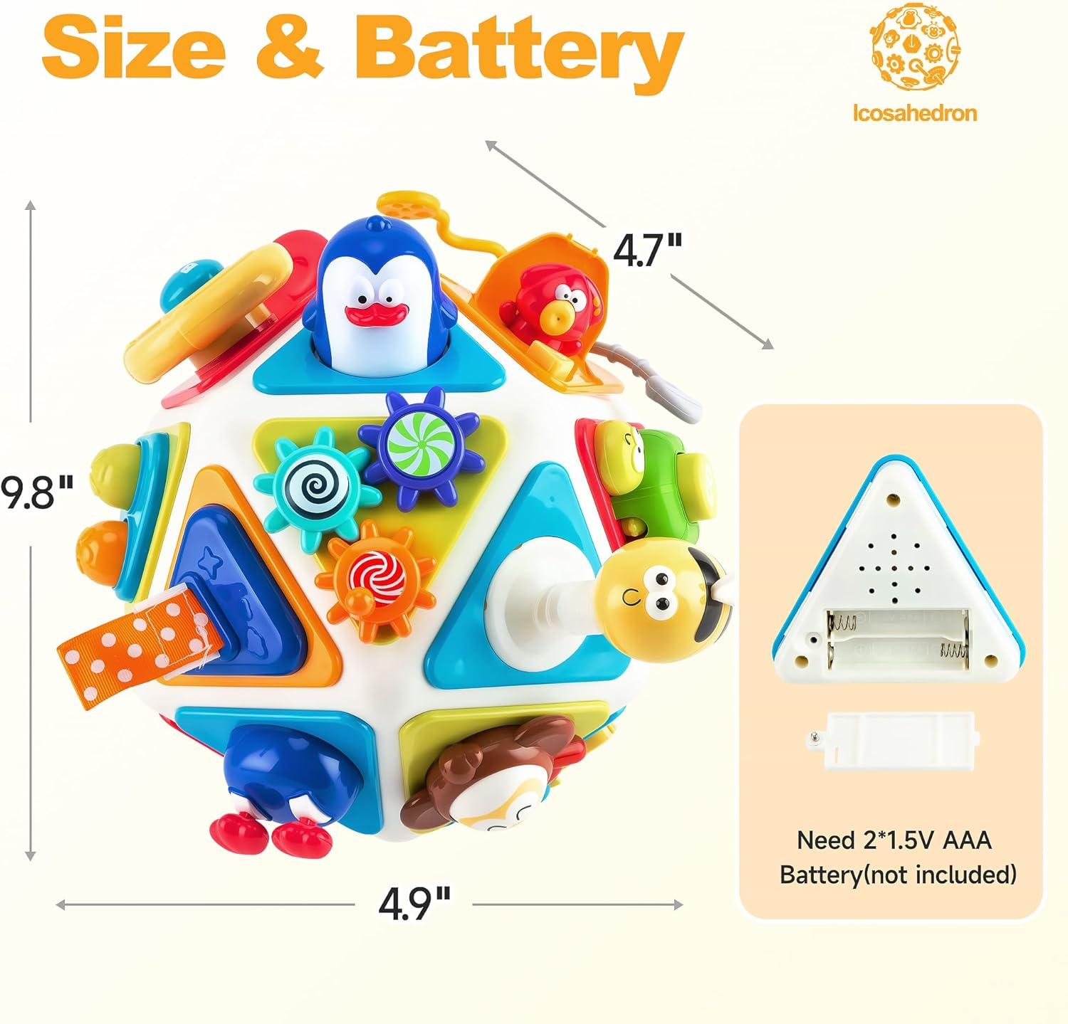 CYZAM 20-In-1 Activity Cube, Montessori Toys for 18M+ Kids Toddlers, Baby Sensory Busy Center with Lights and Music, Infant Educational Development Toys for 1 2 Years Old Boys Girls image number 1