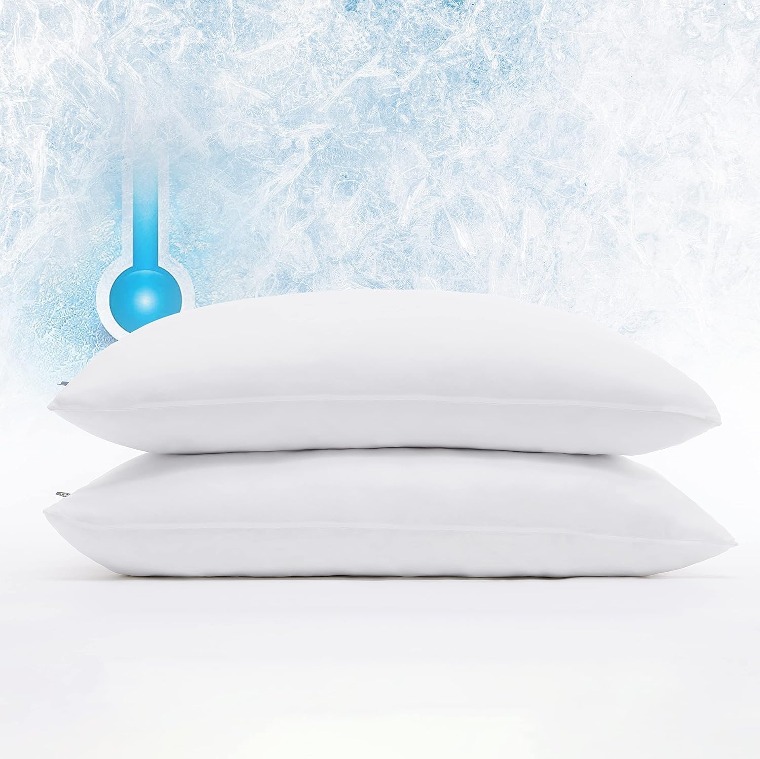 Serta Power Chill Cooling Pillow Protectors, Stain Resistant and Zippered Pillow Protector, Protects Pillow from Dust and Dirt, King, White, 2 Count ( Pack of 1) image number 3