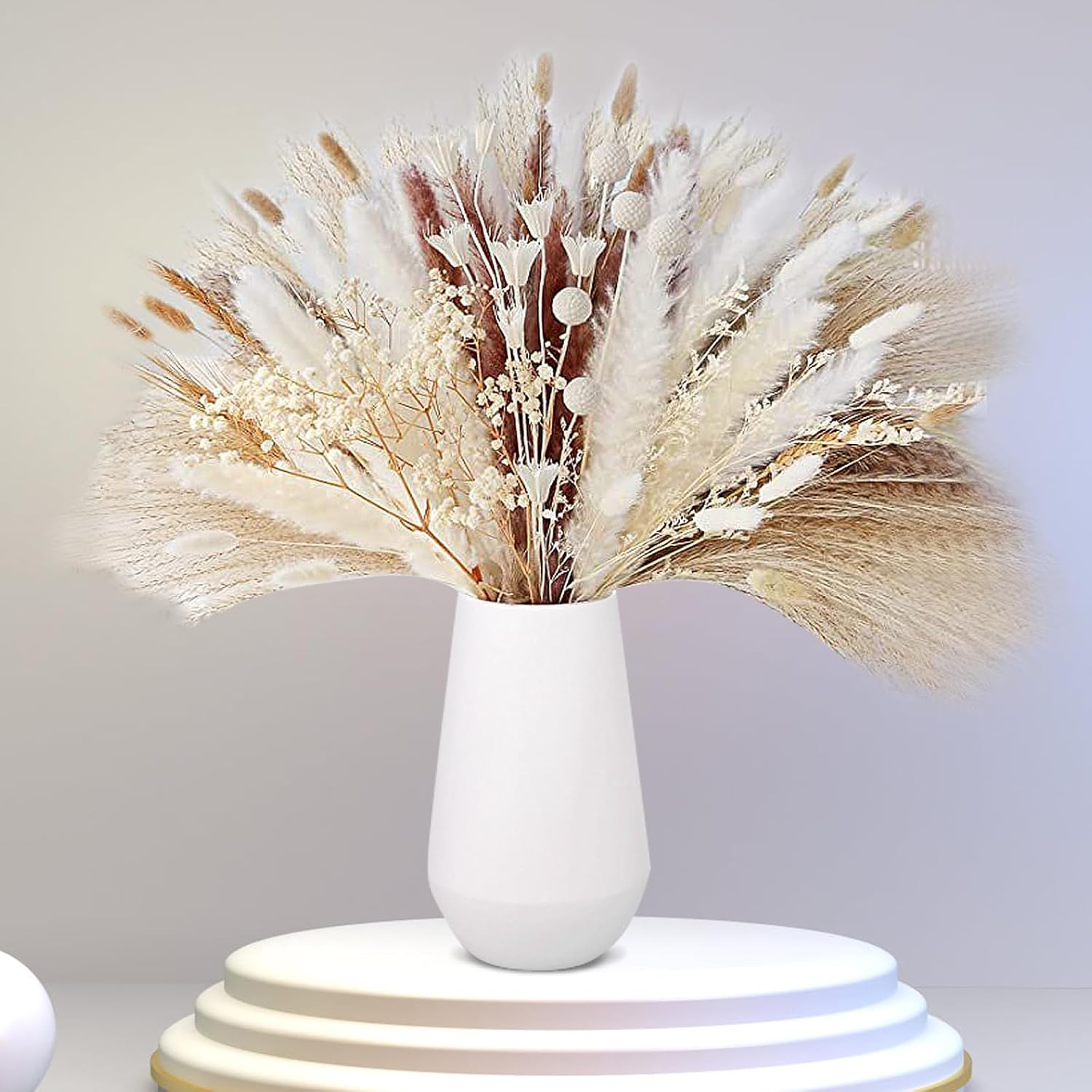 109 Pcs Pampas Grass Decor Boho Home Decor Dried Flowers, Beautiful Natural Dried Pampas Grass Bouquet for Office Decor, Wedding Decor, Farmhouse Decor, Festival Decor image number 4