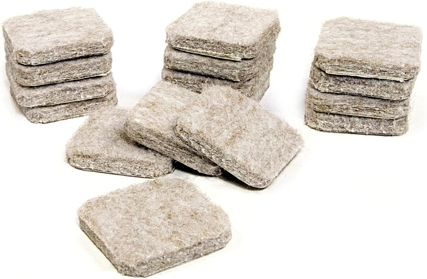 Eco Feltac Self-Stick Felt Floor Savers Square, Beige, 25 Mm (Pack of 16) image number 1